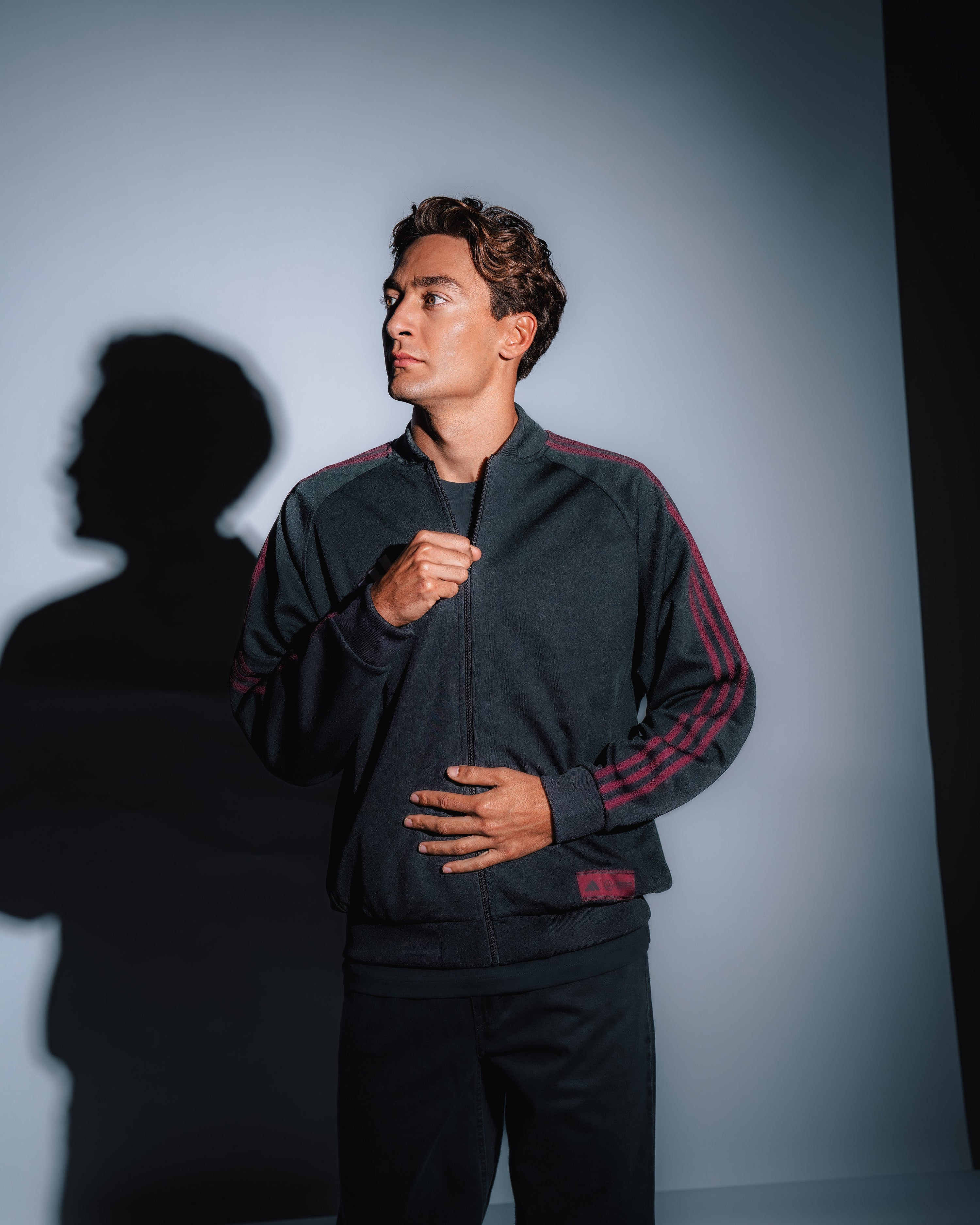 Mens Las Vegas Track Top Black — primary product view showing Mercedes-AMG PETRONAS F1 styling and product details | Dash Racegear