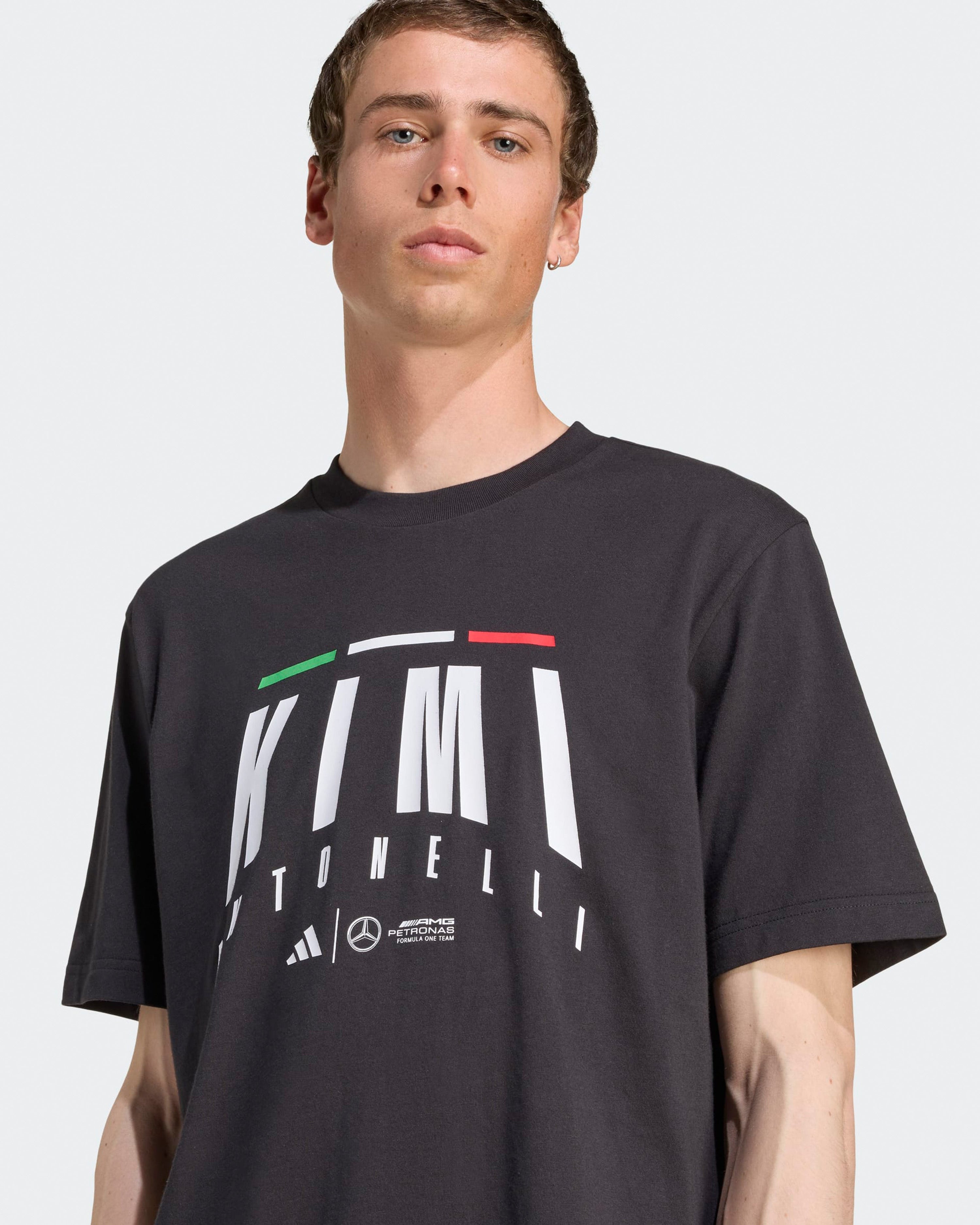 Mens Kimi Antonelli T-shirt Black — additional product detail showing Mercedes-AMG PETRONAS F1 styling and product details | Dash Racegear