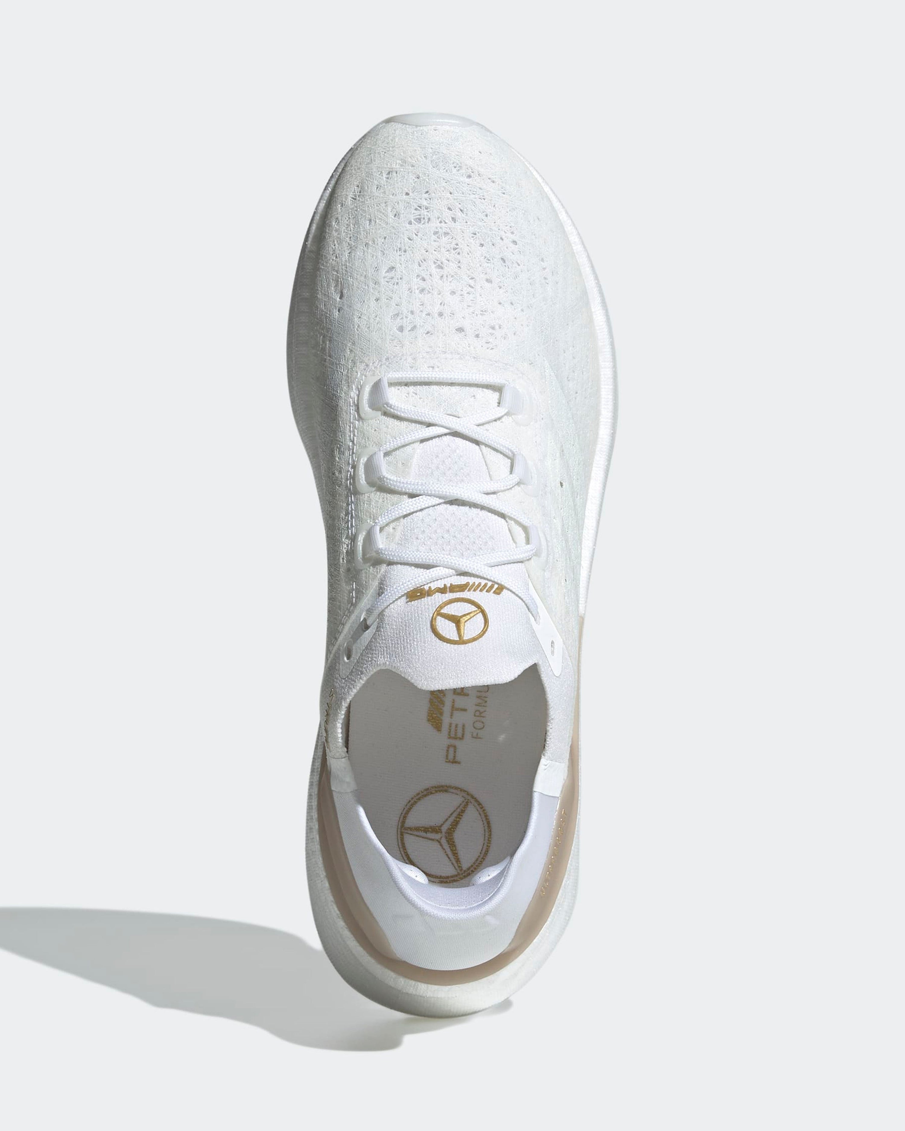 Mens Ultraboost 5 Strung Shoes White — additional product detail showing Mercedes-AMG PETRONAS F1 styling and product details | Dash Racegear
