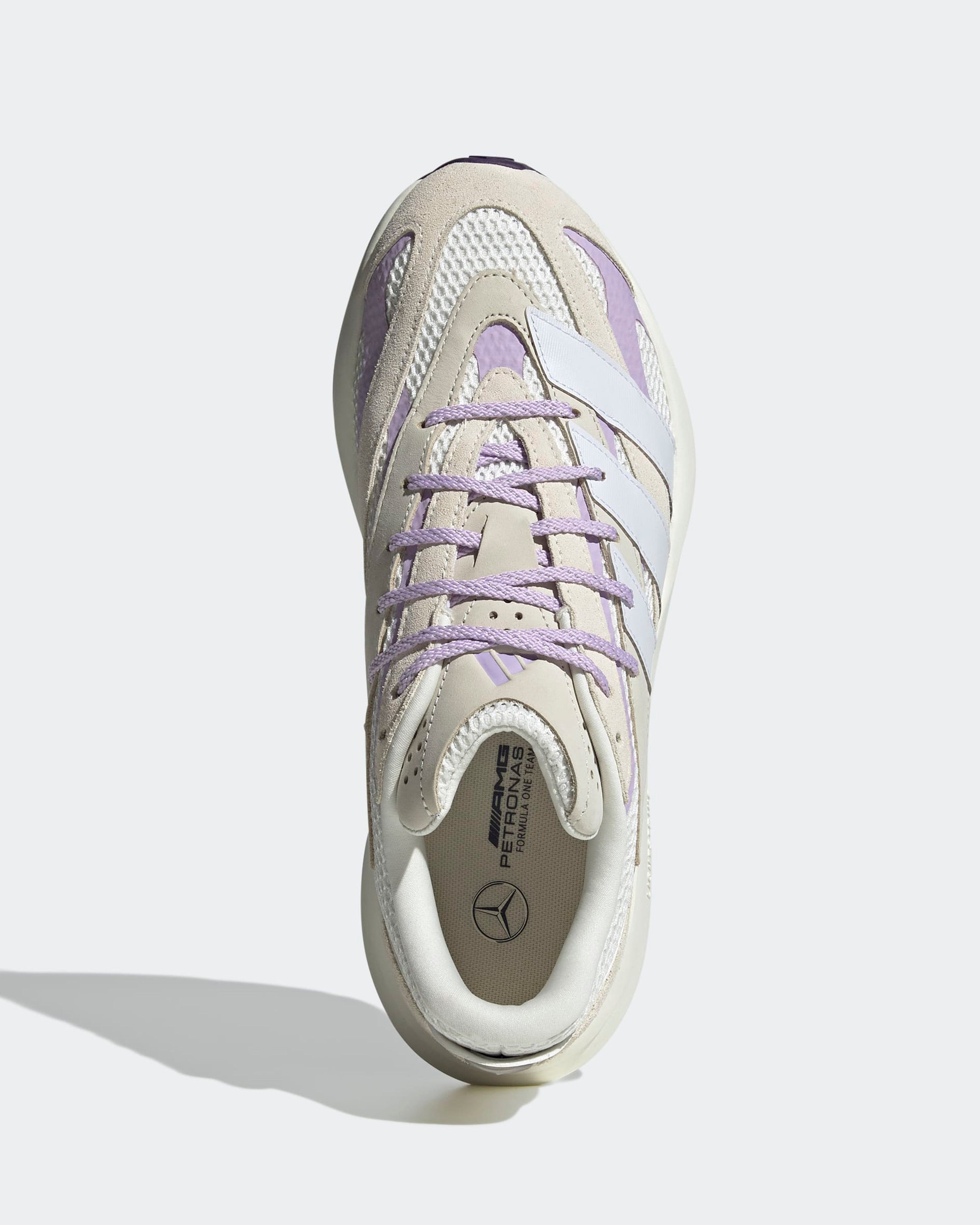 Lightblaze Shoes White/Purple — alternate product angle showing Mercedes-AMG PETRONAS F1 styling and product details | Dash Racegear