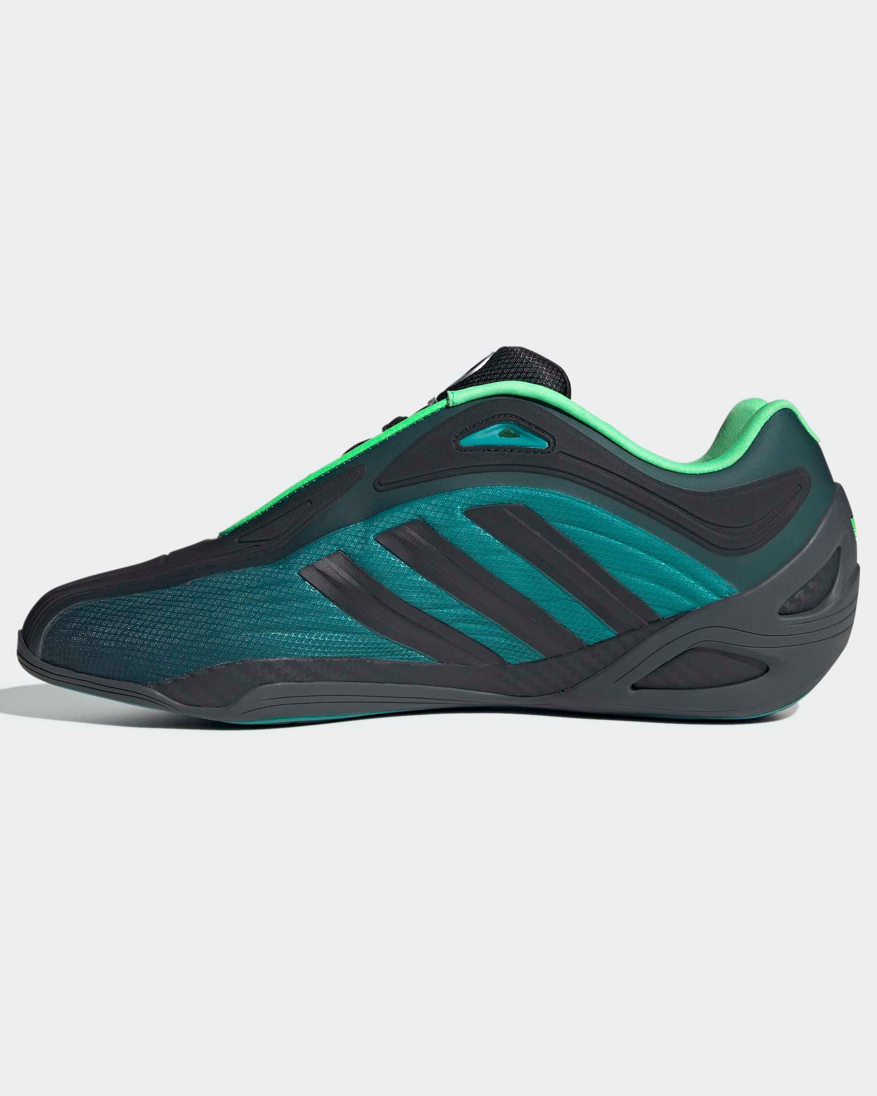 Adi racer Gt Mercedes Shoes Black — close-up design detail showing Mercedes-AMG PETRONAS F1 styling and product details | Dash Racegear