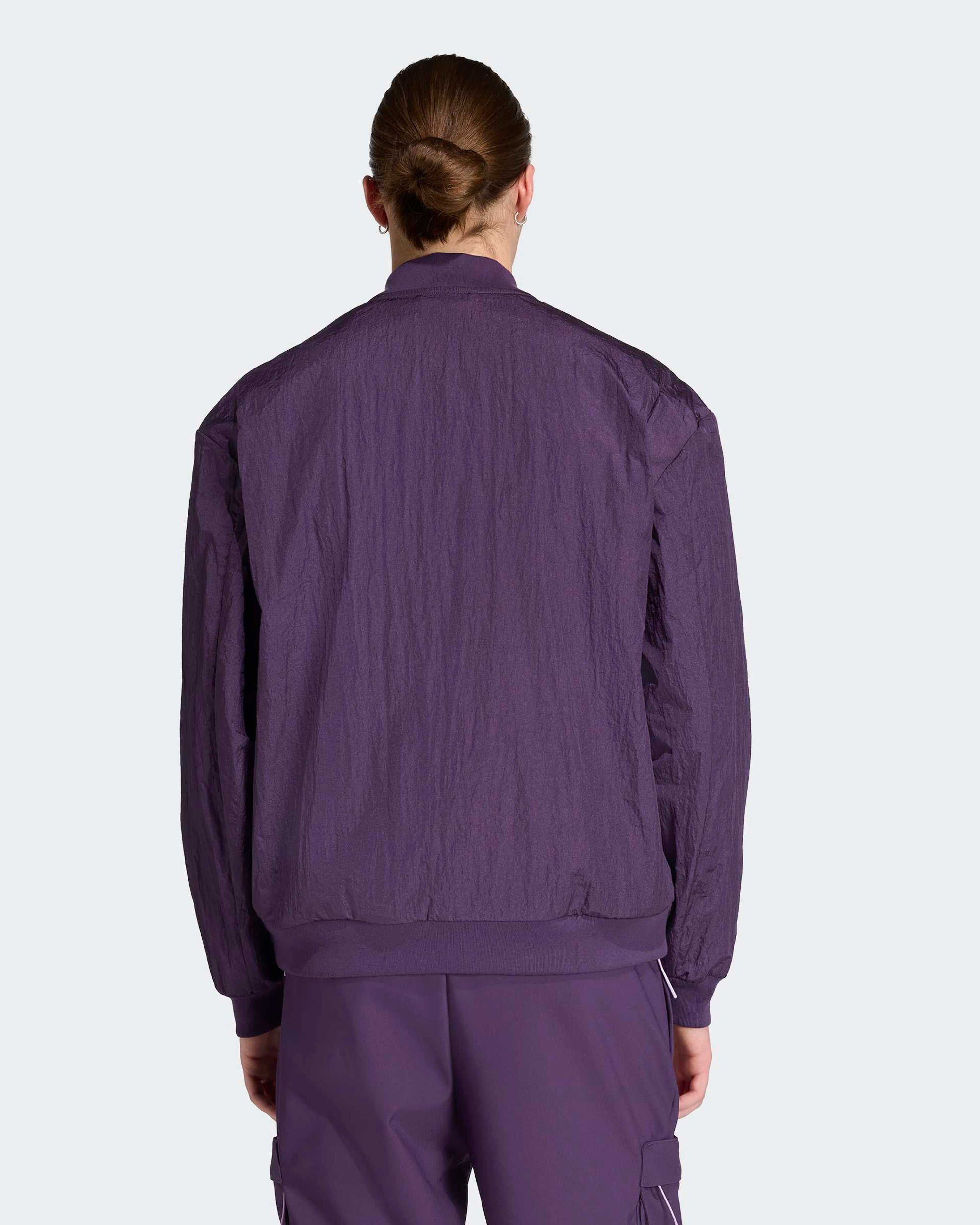 Mens Premium Woven Bomber Jacket Purple — alternate product angle showing Mercedes-AMG PETRONAS F1 styling and product details | Dash Racegear