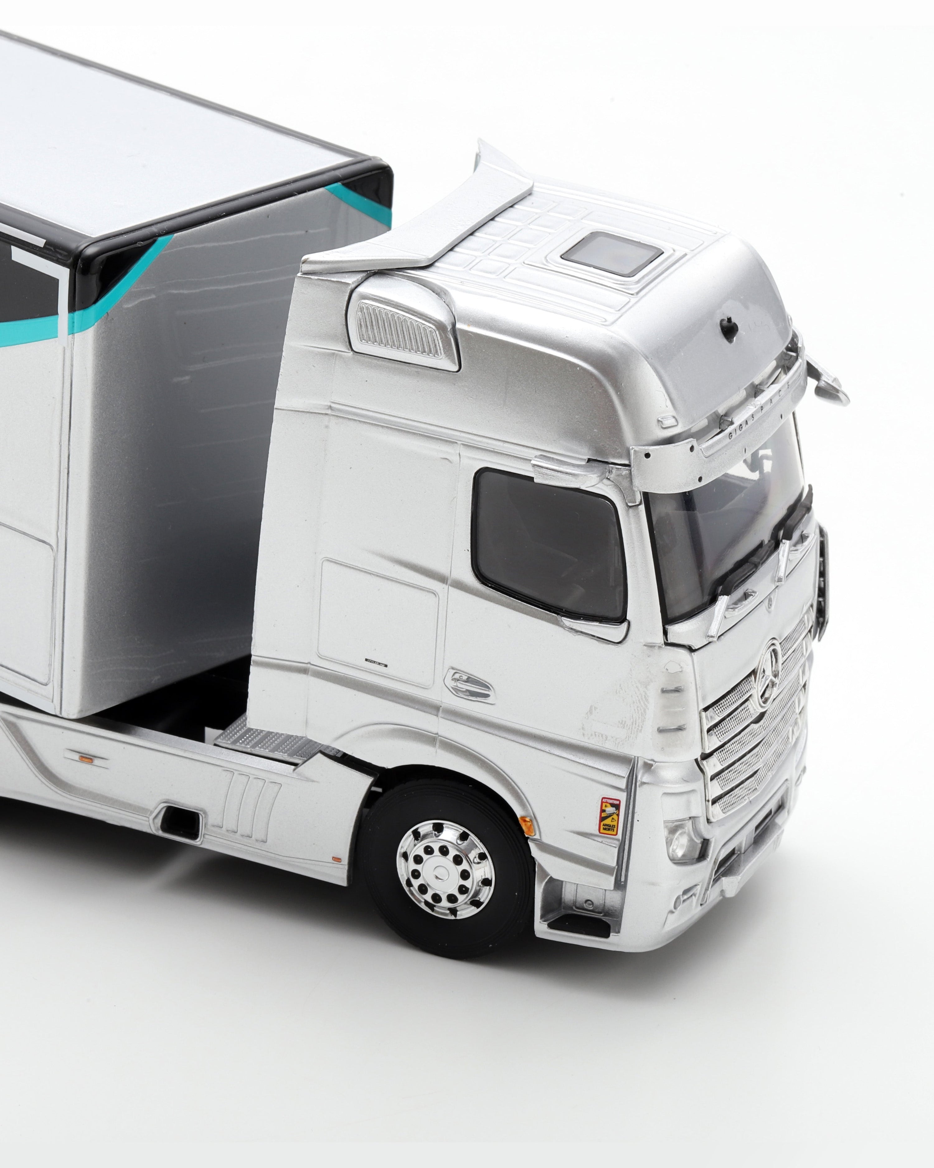 Mercedes-AMG F1 Team Truck 2023 — close-up design detail showing Mercedes-AMG PETRONAS F1 styling and product details | Dash Racegear