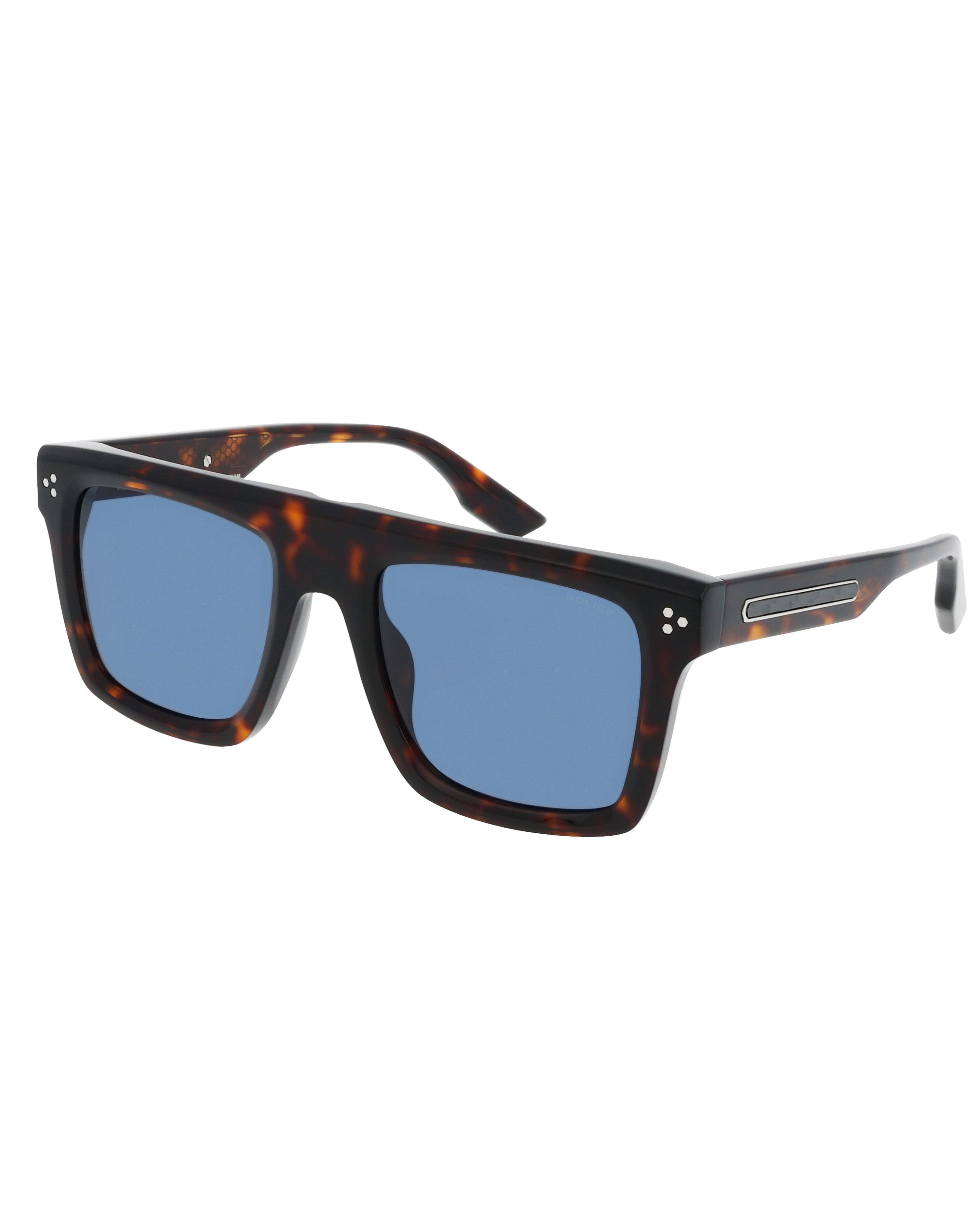 Police x Mercedes Sunglasses Police SPLR47M Havana — alternate product angle showing Mercedes-AMG PETRONAS F1 styling and product details | Dash Racegear