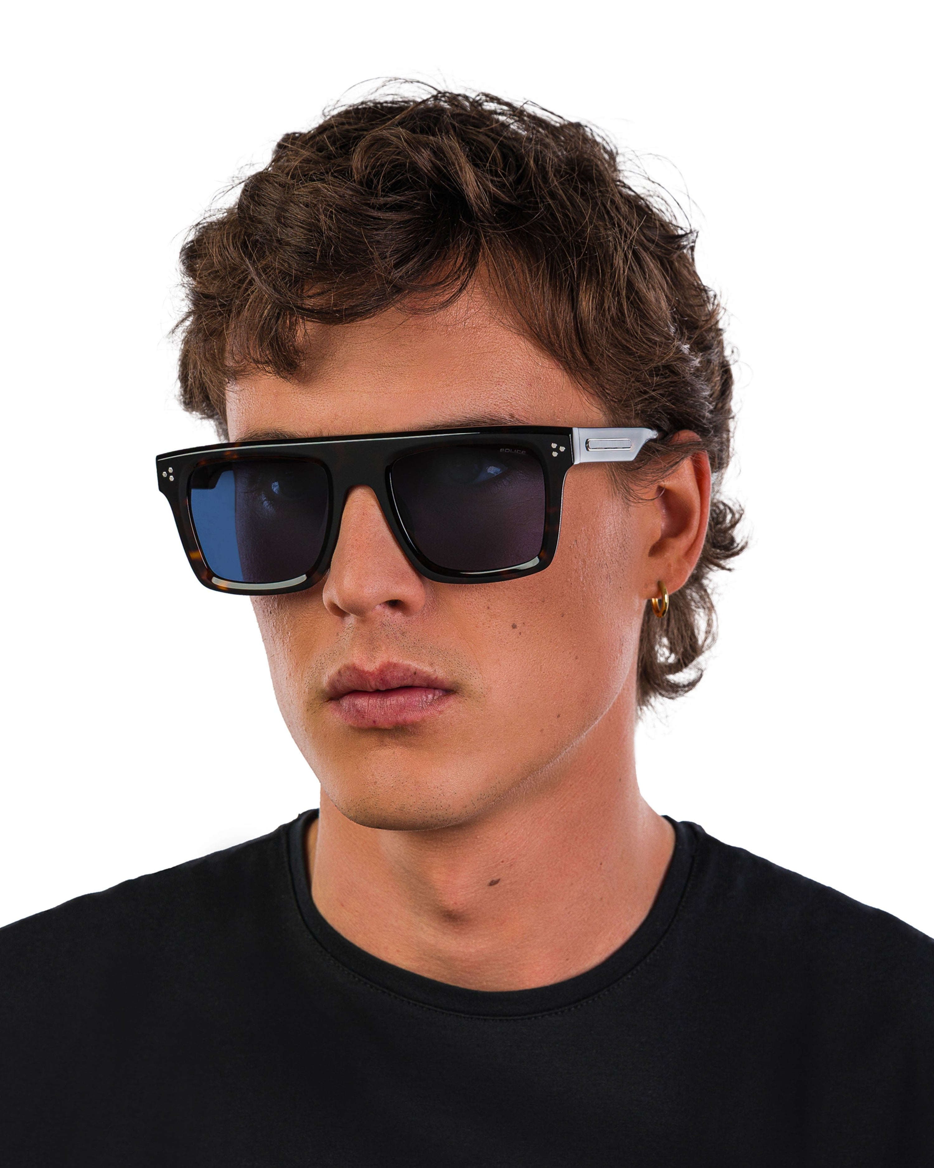 Police x Mercedes Sunglasses Police SPLR47M Havana — additional product detail showing Mercedes-AMG PETRONAS F1 styling and product details | Dash Racegear