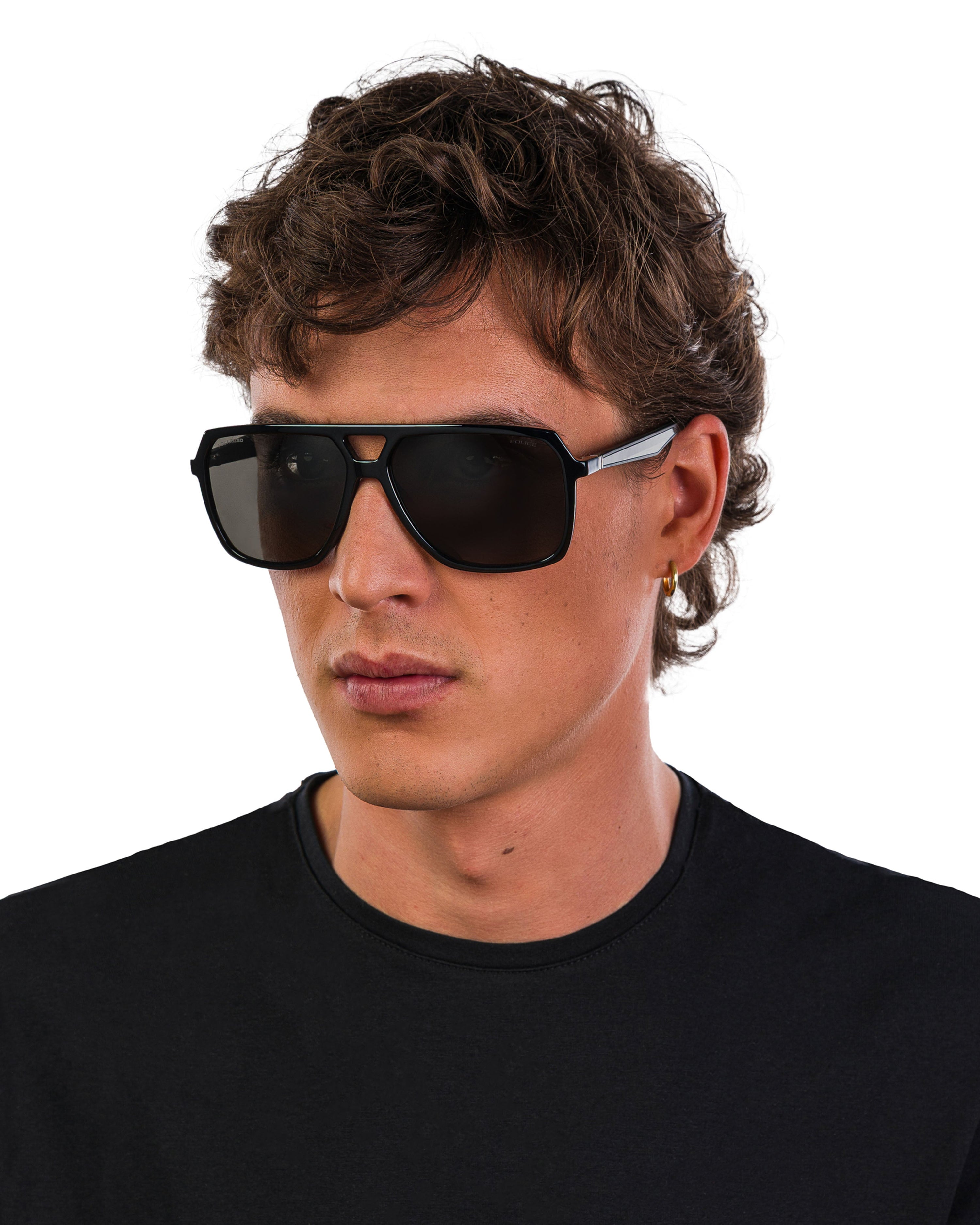 Police x Mercedes Sunglasses Police SPLR50M Black — additional product detail showing Mercedes-AMG PETRONAS F1 styling and product details | Dash Racegear