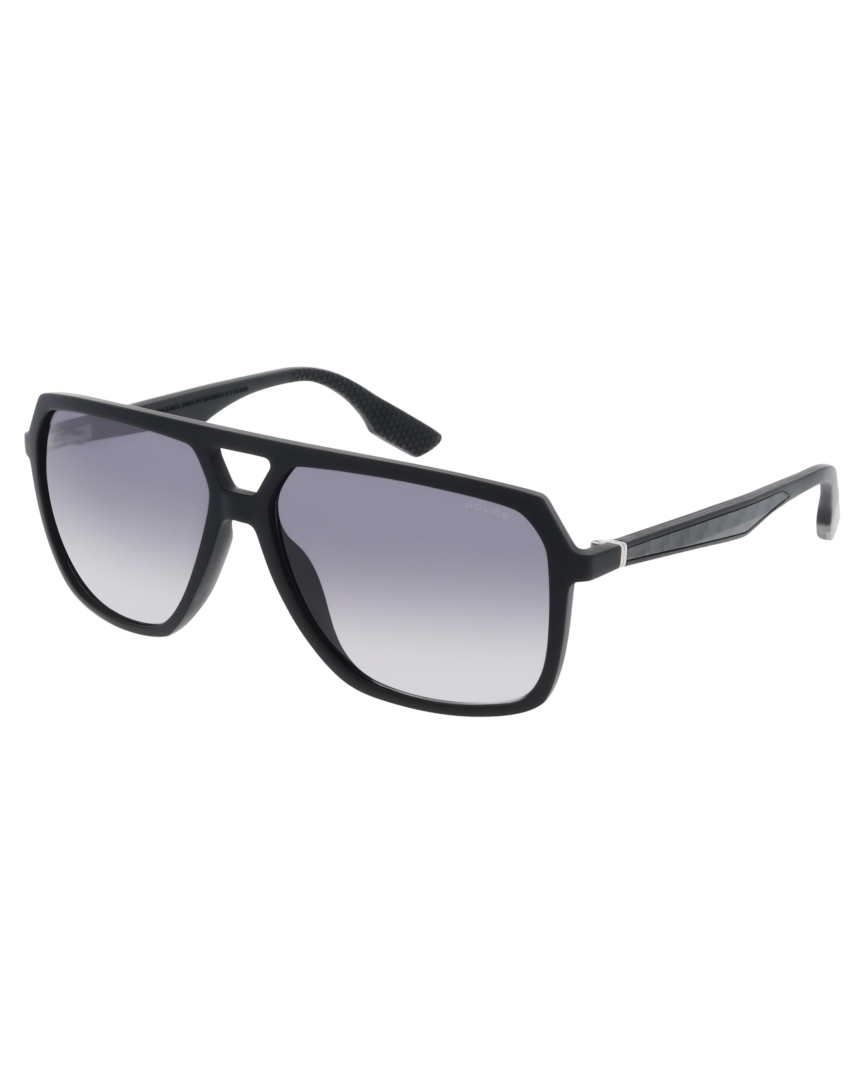 Police x Mercedes Sunglasses Police SPLR50M Matte Black — alternate product angle showing Mercedes-AMG PETRONAS F1 styling and product details | Dash Racegear