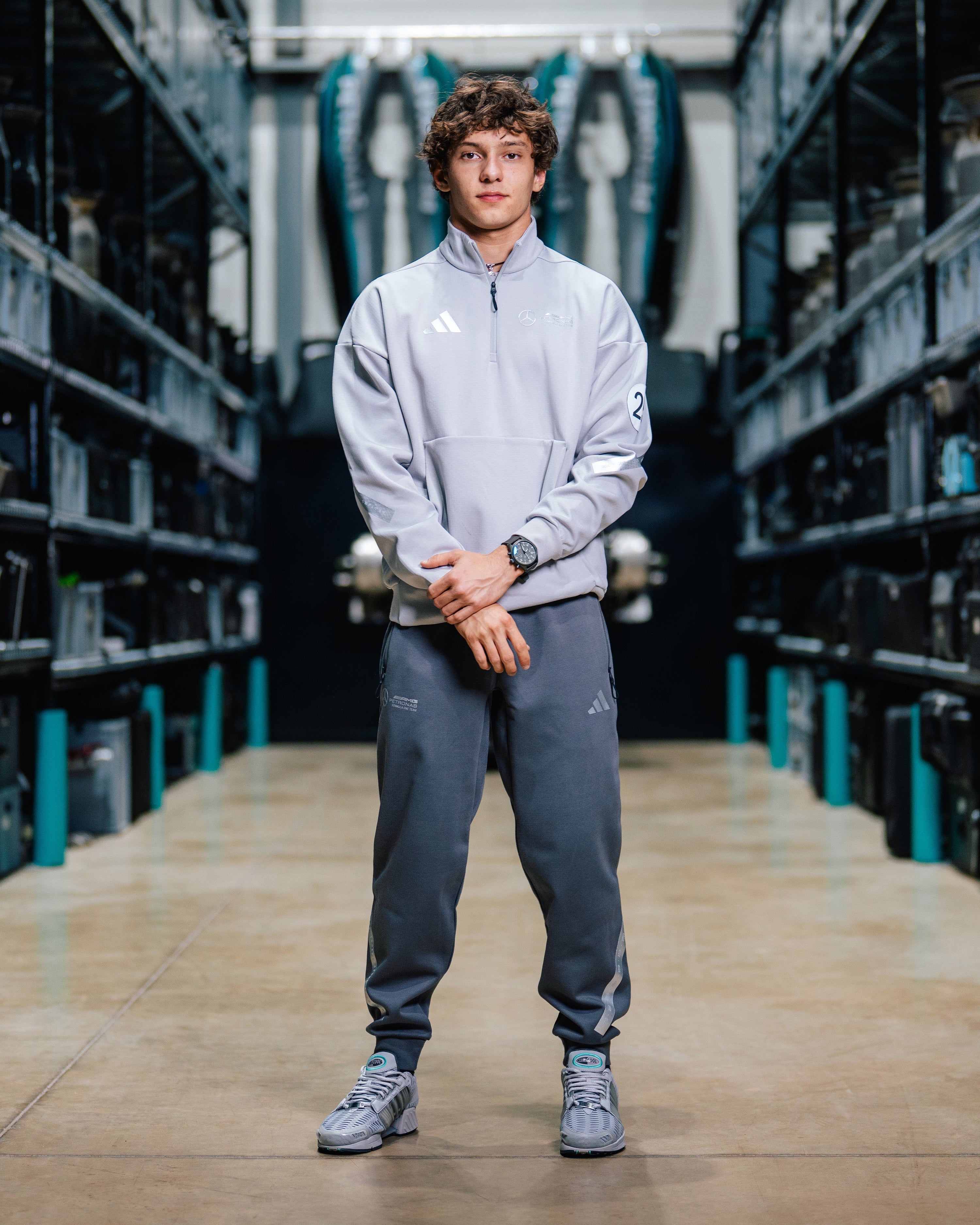 Mens Silver Arrows Joggers Grey — alternate product angle showing Mercedes-AMG PETRONAS F1 styling and product details | Dash Racegear