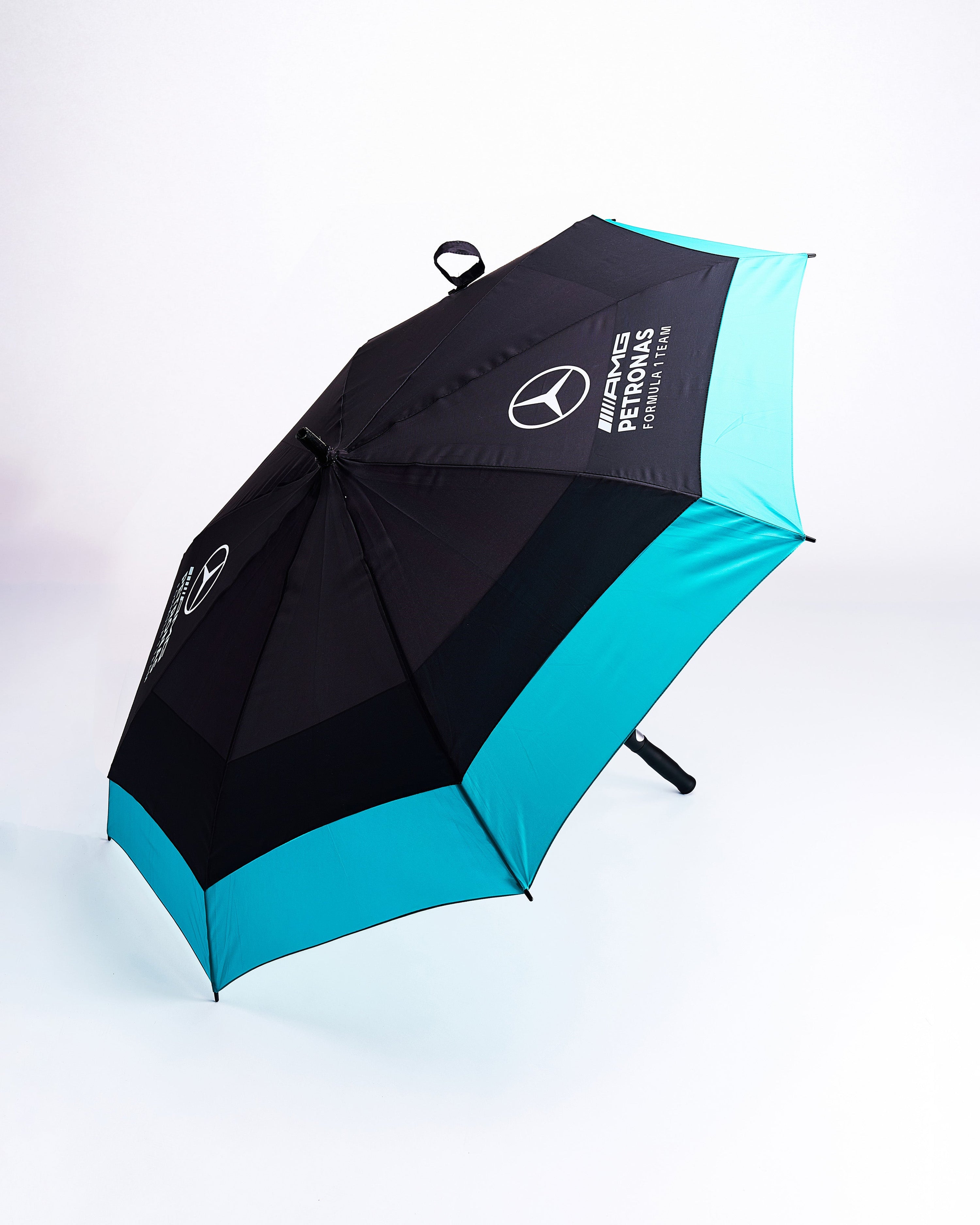 Golf Umbrella — primary product view showing Mercedes-AMG PETRONAS F1 styling and product details | Dash Racegear