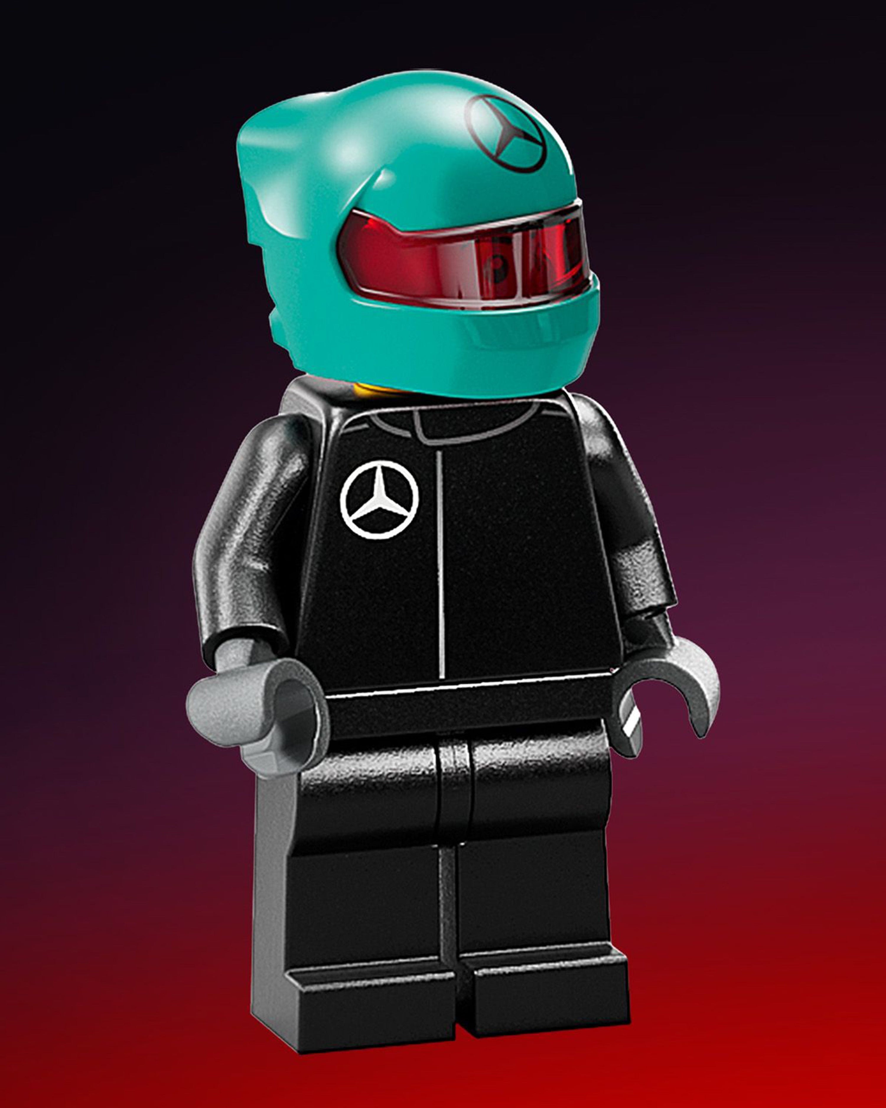 LEGO® Speed Champions Mercedes-AMG F1 W15 Race Car — alternate product angle showing Mercedes-AMG PETRONAS F1 styling and product details | Dash Racegear