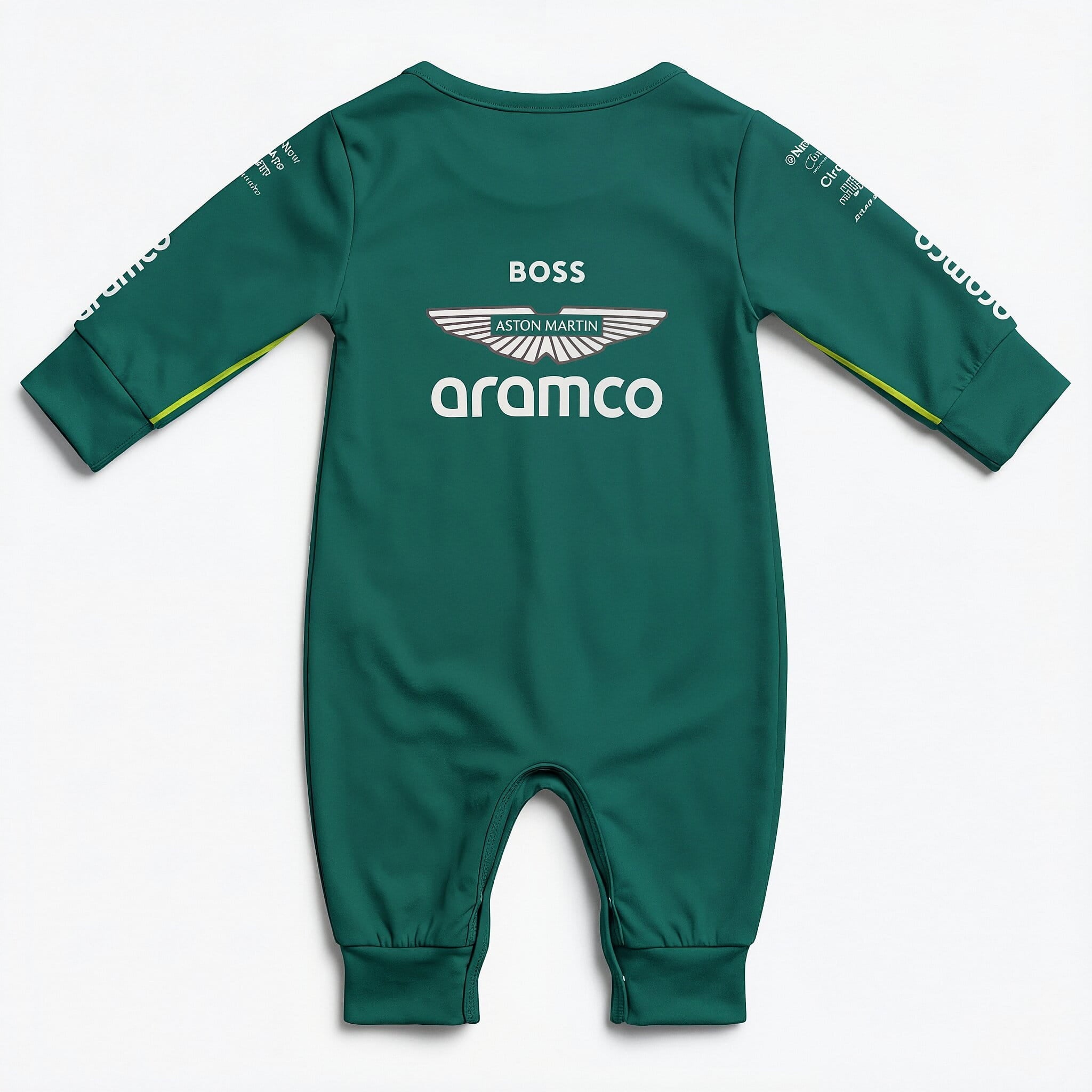 Aston Martin Longsleeve Jumpsuit 2025 - aston martin baby onesie back | Dash Racegear