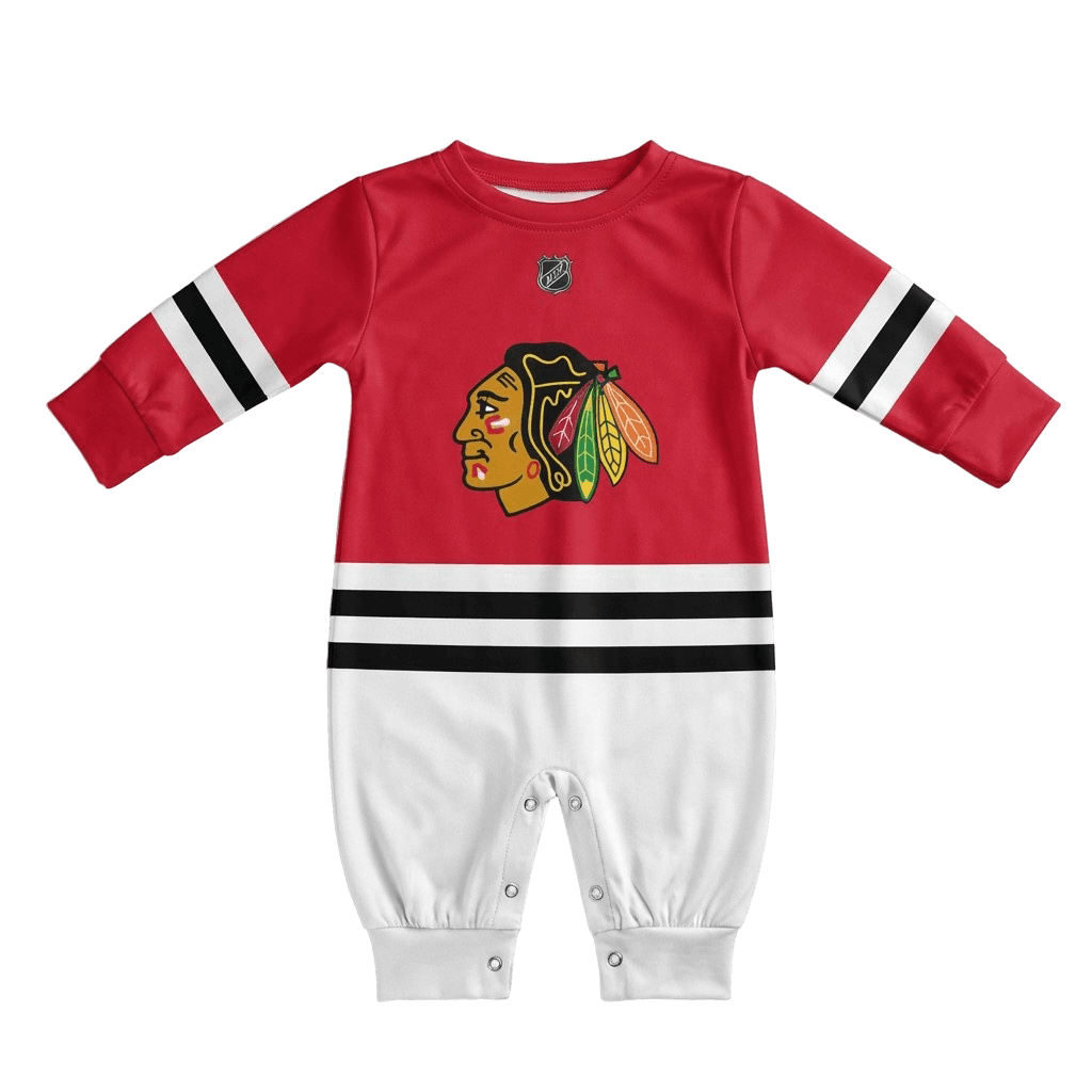 Chicago Blackhawks - Hockey Baby Onesie Jumpsuit - Chickago Blackhawks Baby Onsie Jumpsuit Transparent Main Image | Dash Racegear