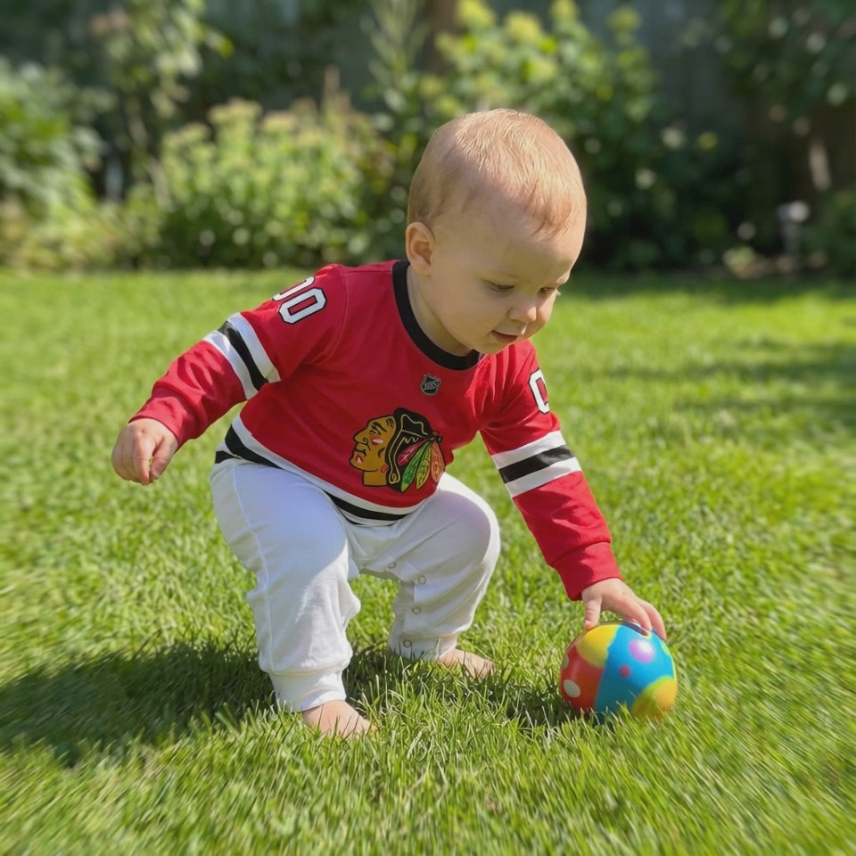 Chicago Blackhawks - Hockey Baby Onesie Jumpsuit - Personalized Chickago Blackhawks Baby Onsie Jumpsuit Video Outdoors | Dash Racegear