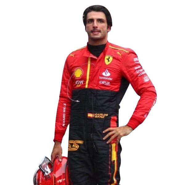 2023 Carlos Sainz Ferrari F1 Spain GP Replica Race Suit by Dash Racegear - product view 2