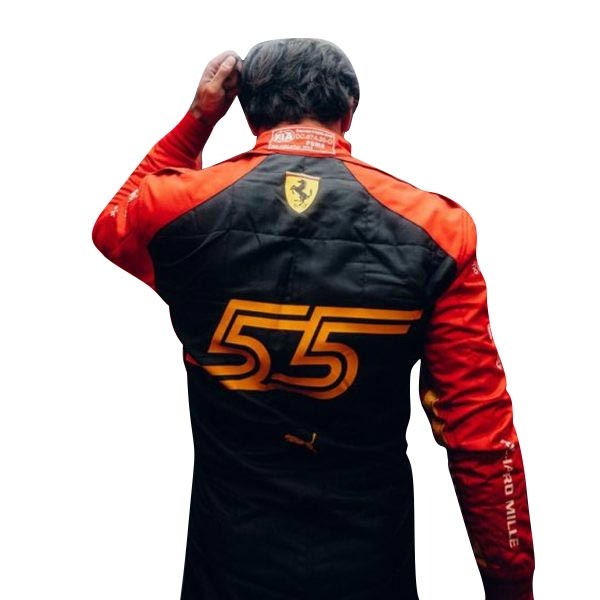2023 Carlos Sainz Ferrari F1 Spain GP Replica Race Suit by Dash Racegear - product view 4