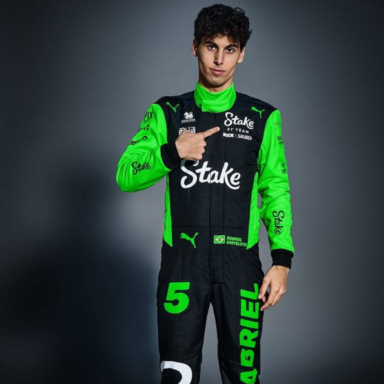 2025 KICK SAUBER GABRIEL BORTOLETO F1 RACE SUIT REPLICA by Dash Racegear - product view 1