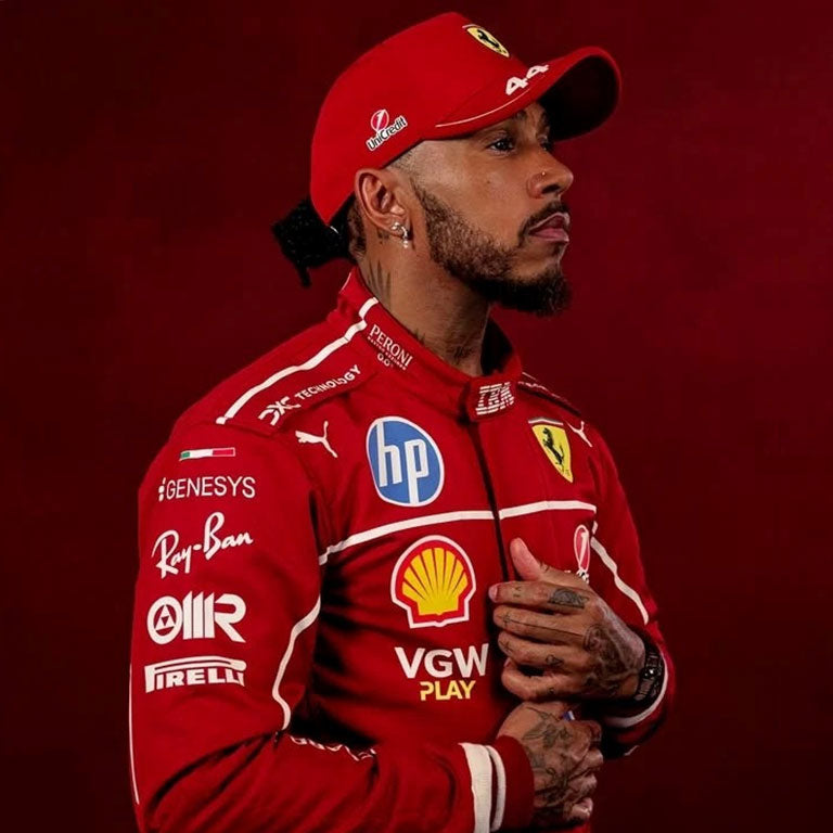 2025 Lewis Hamilton Ferrari F1 Replica Race Suit by Dash Racegear - product view 1