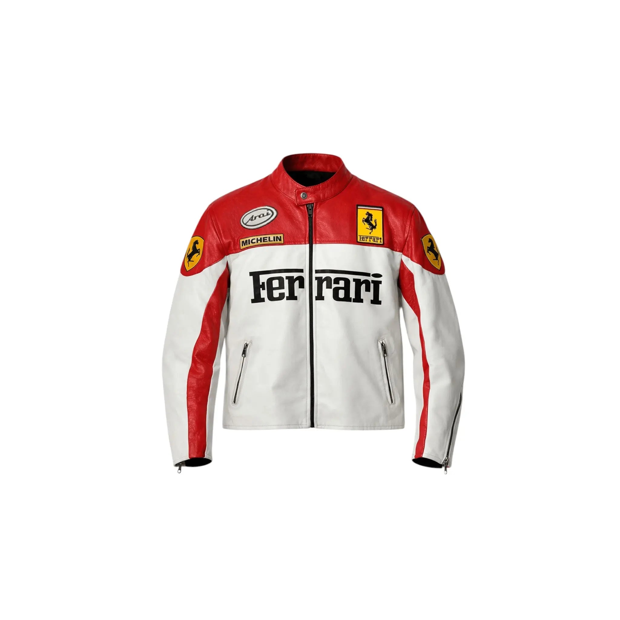 Ferrari F1 Vintage Leather Jacket - White Edition image 1