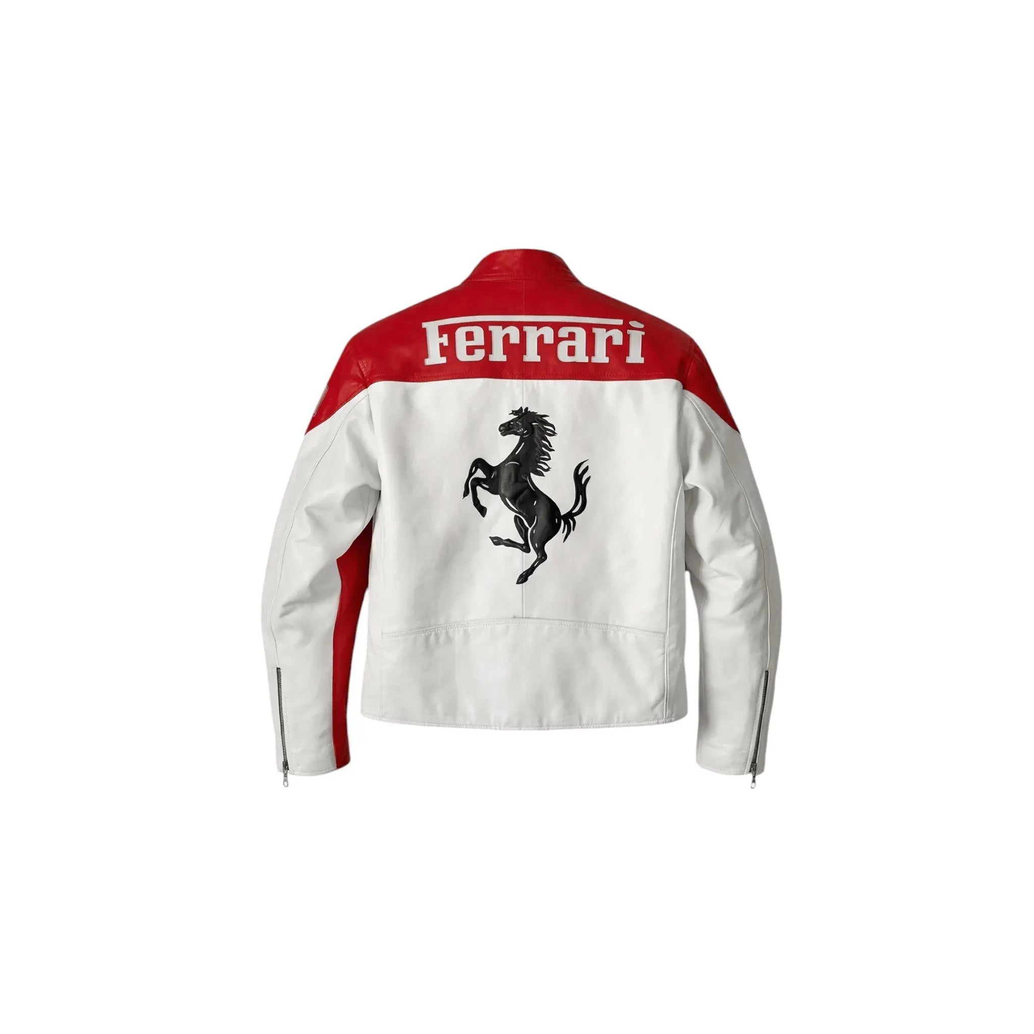 Ferrari F1 Vintage Leather Jacket - White Edition image 2