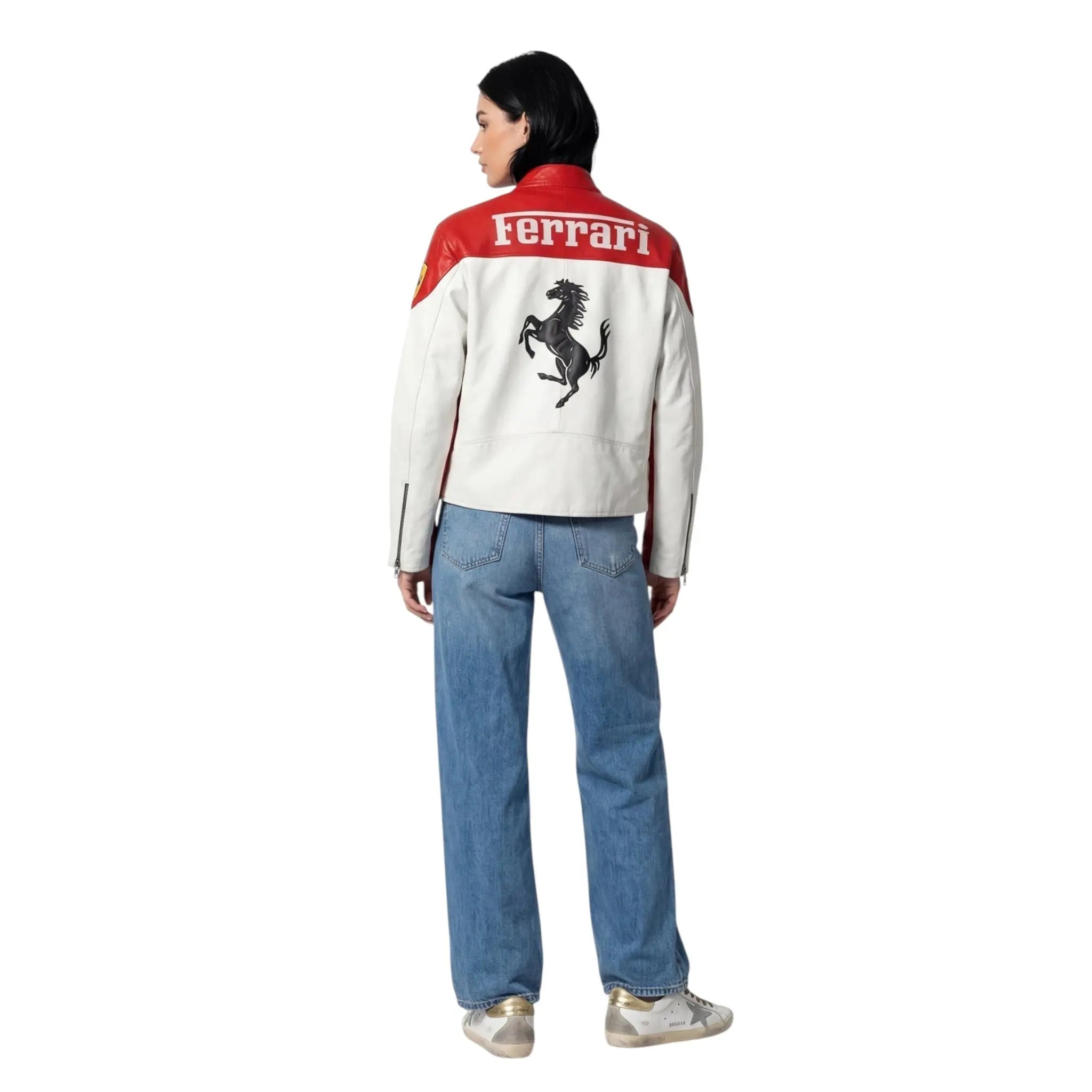 Ferrari F1 Vintage Leather Jacket - White Edition image 4