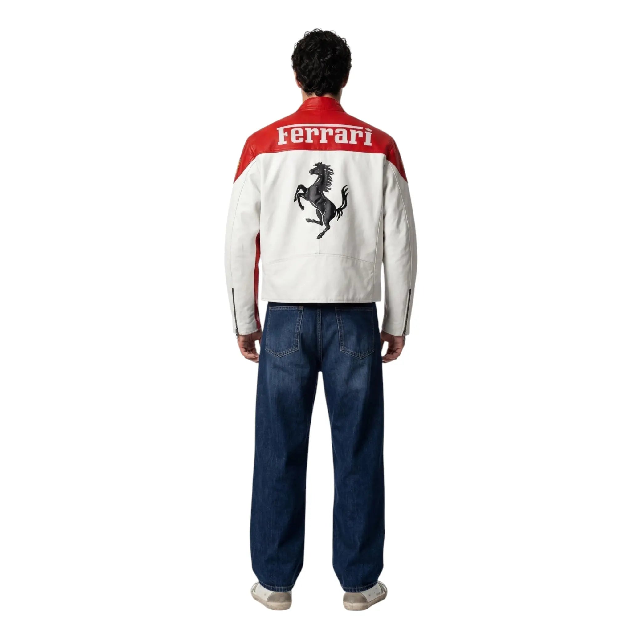 Ferrari F1 Vintage Leather Jacket - White Edition image 5