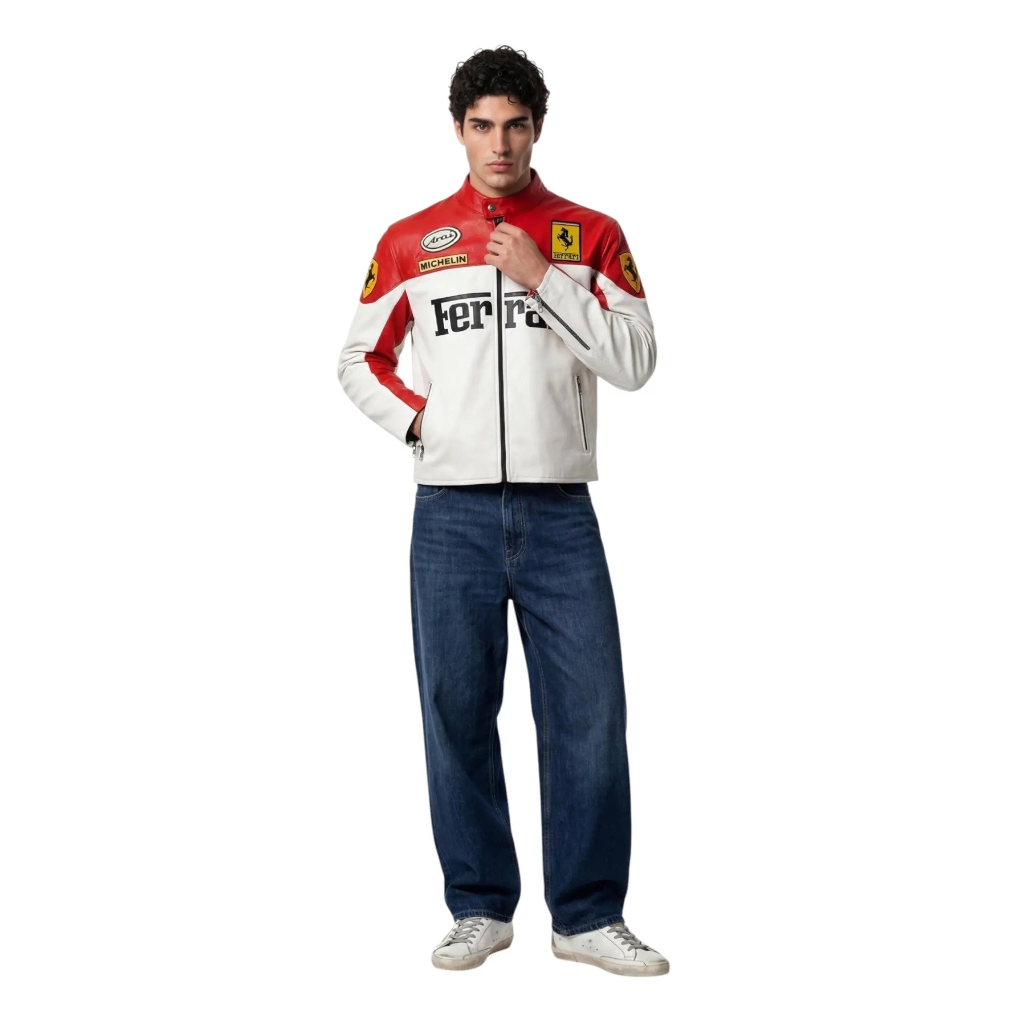 Ferrari F1 Vintage Leather Jacket - White Edition image 6