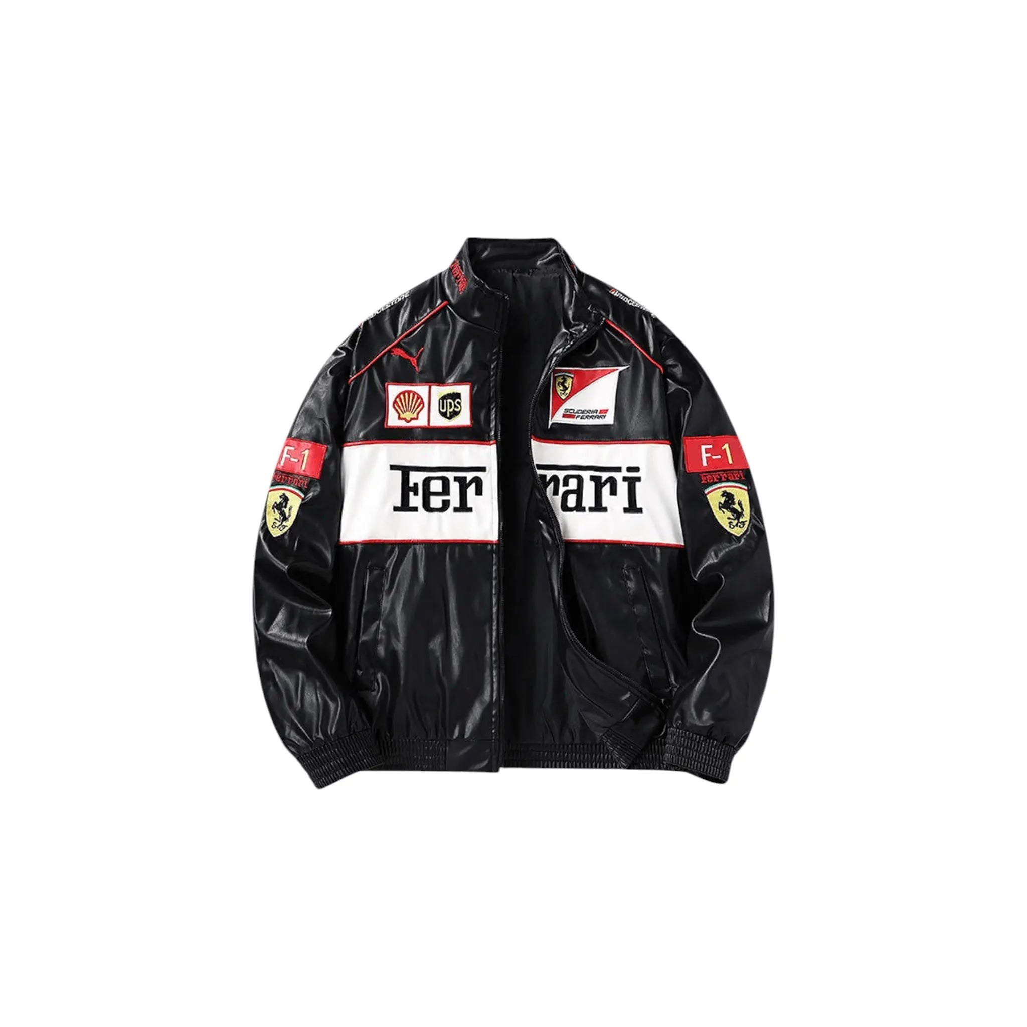 Ferrari F1 Vintage Leather Jacket - White Edition image 1