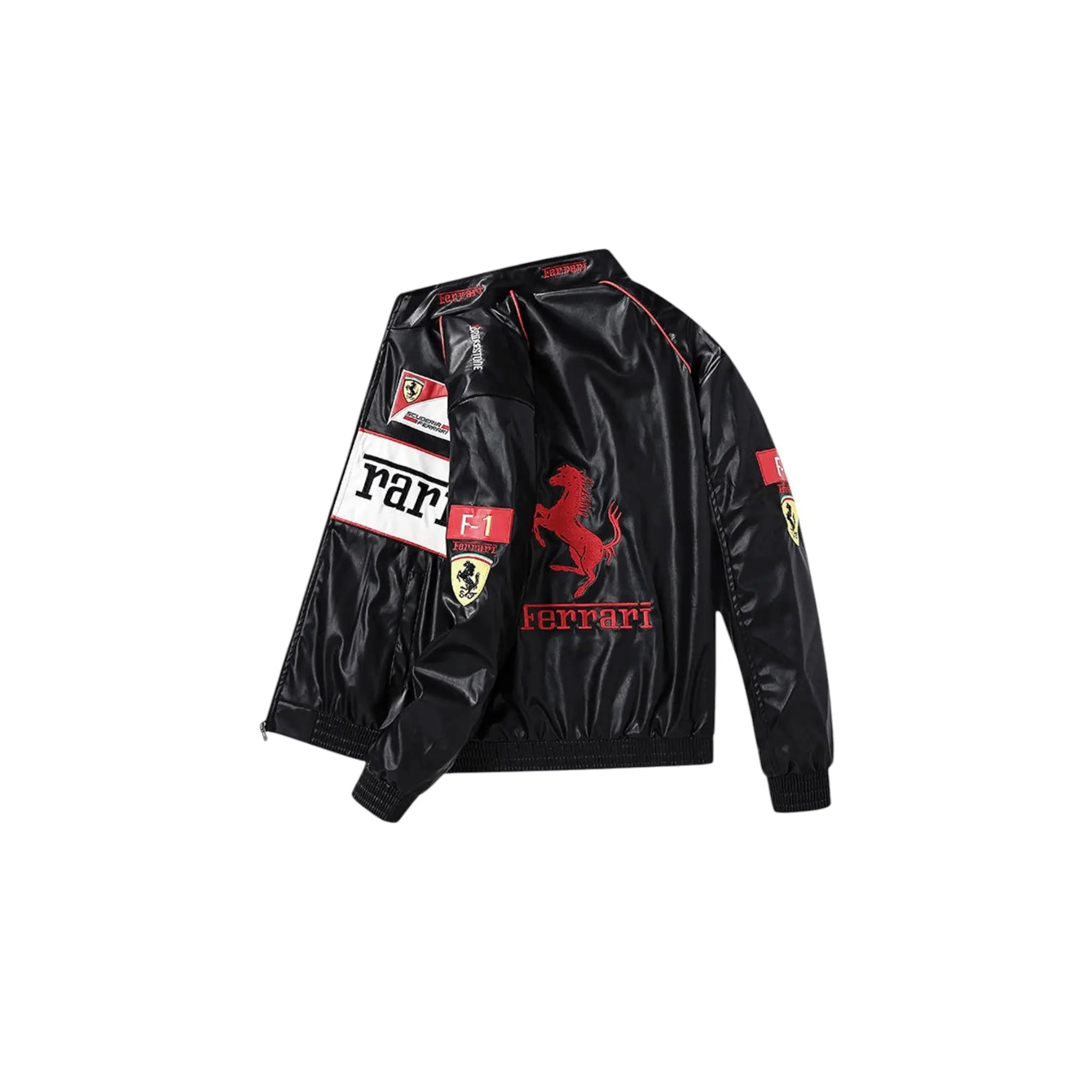 Ferrari F1 Vintage Leather Jacket - White Edition image 2
