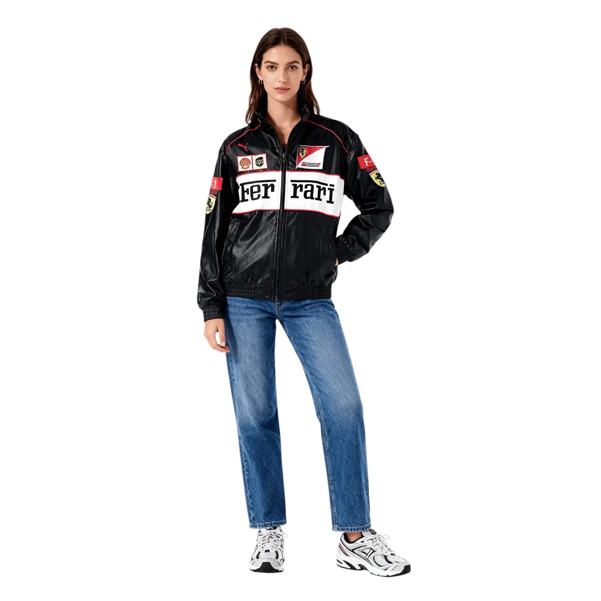 Ferrari F1 Vintage Leather Jacket - White Edition image 3