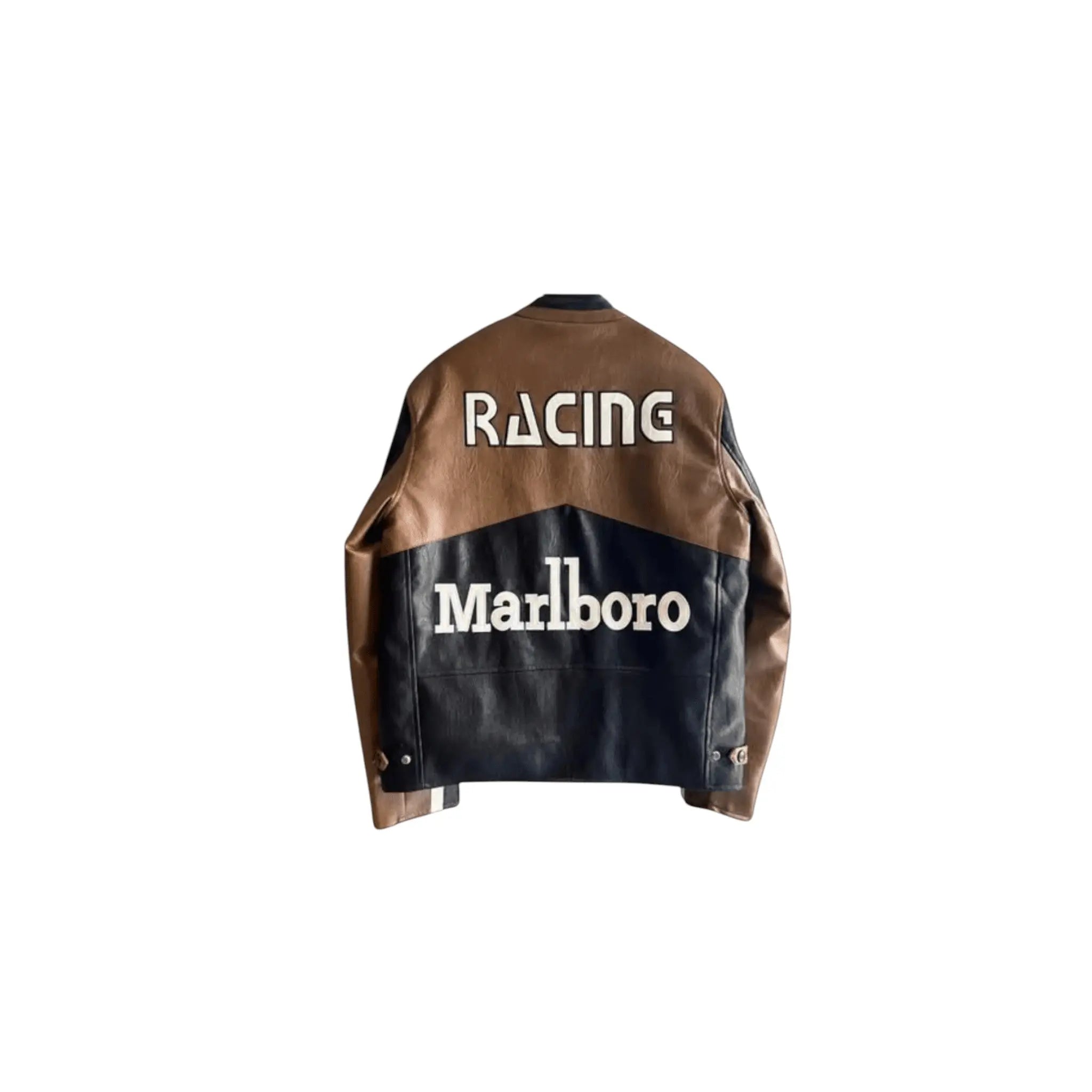 Marlboro Vintage Racing Leather Jacket – Brown & Black Edition image 2