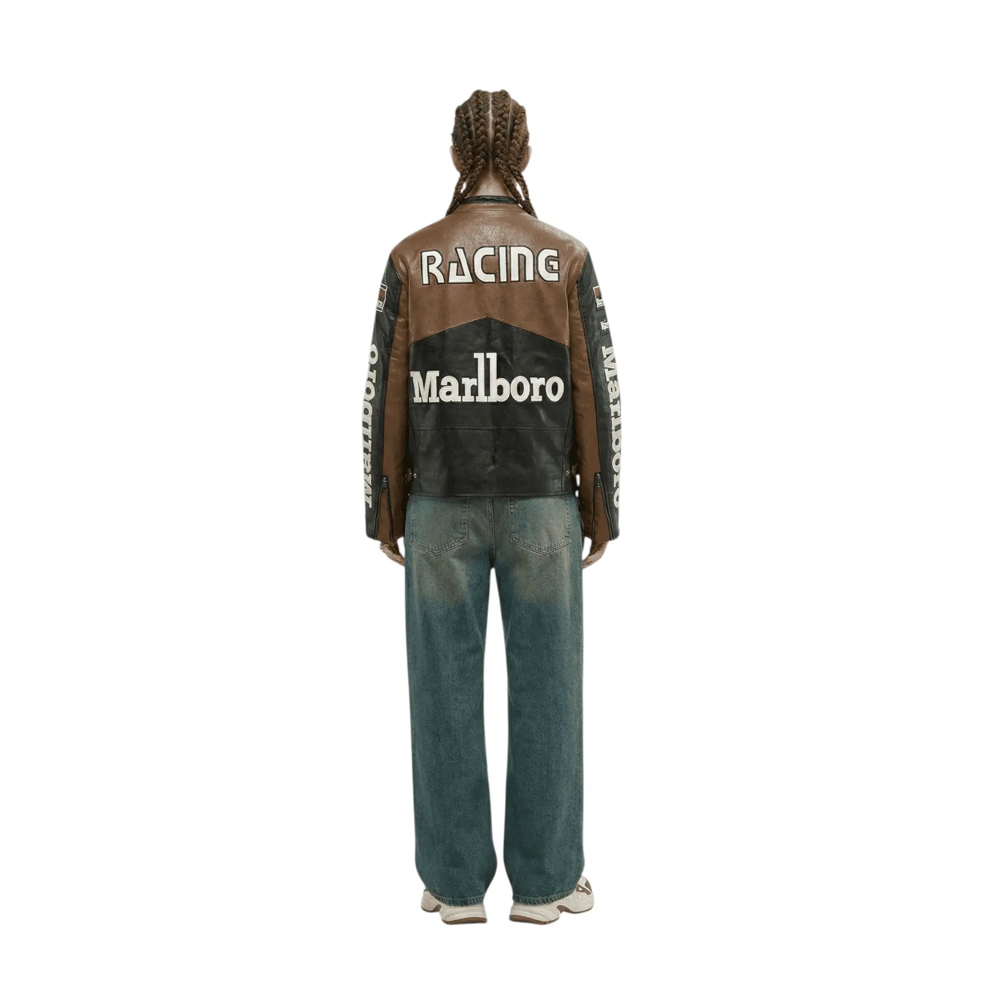 Marlboro Vintage Racing Leather Jacket – Brown & Black Edition image 4