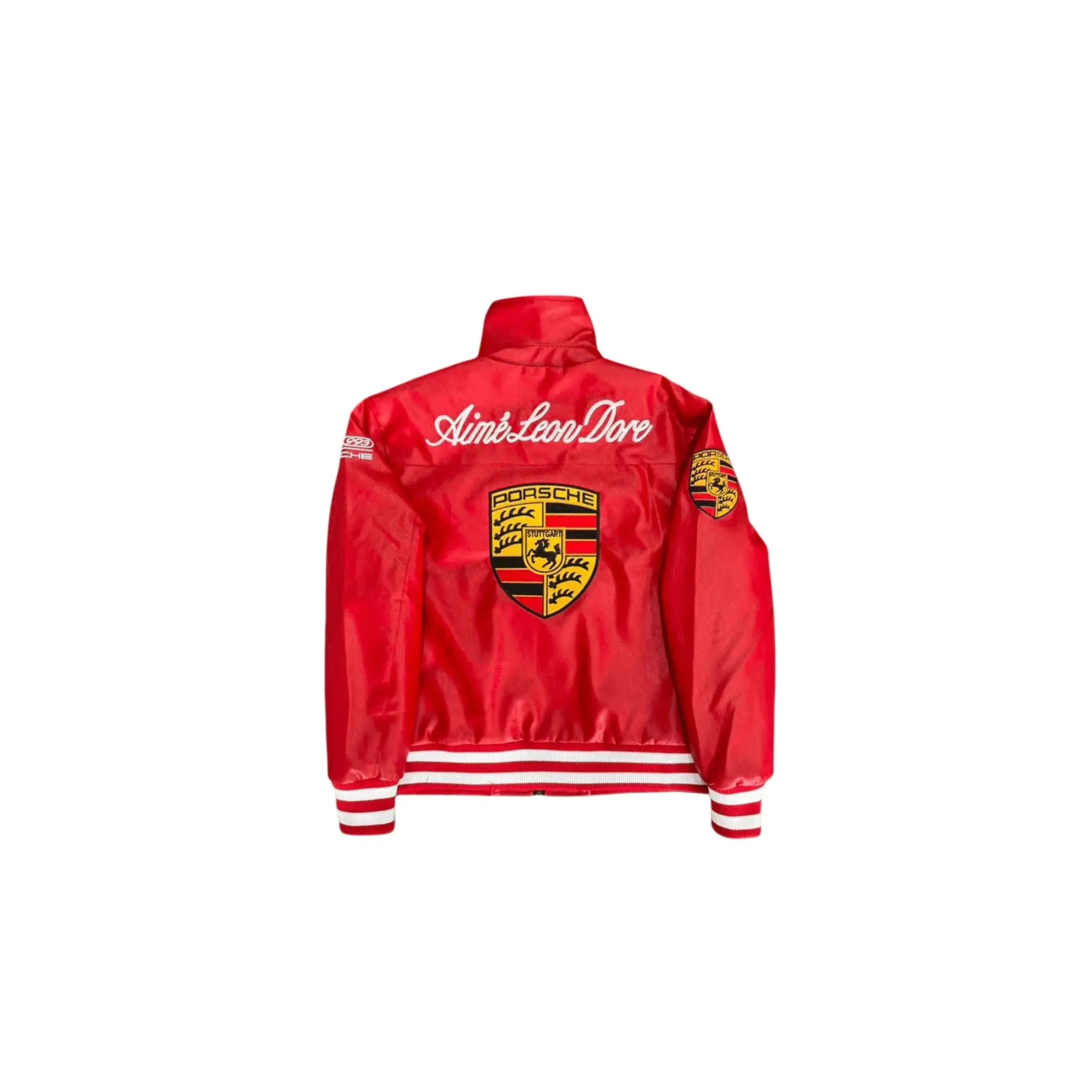 Porsche Vintage Leather Bomber Jacket – Red Edition image 2