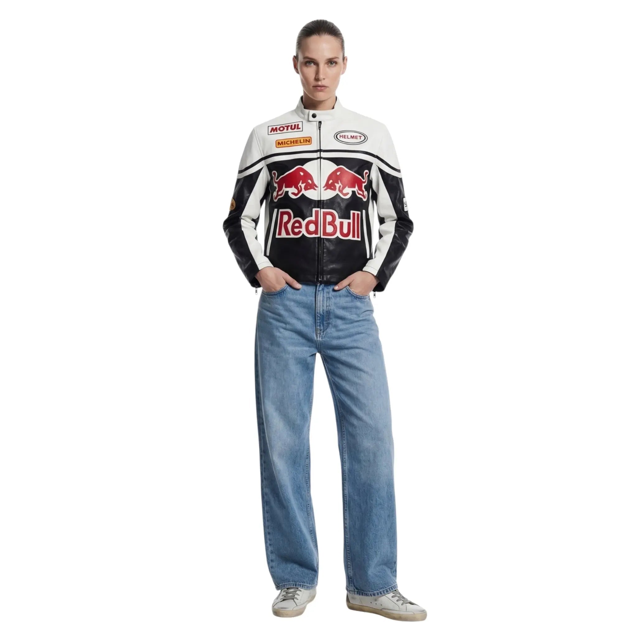 Red Bull Racing Leather Jacket - White Edition image 3