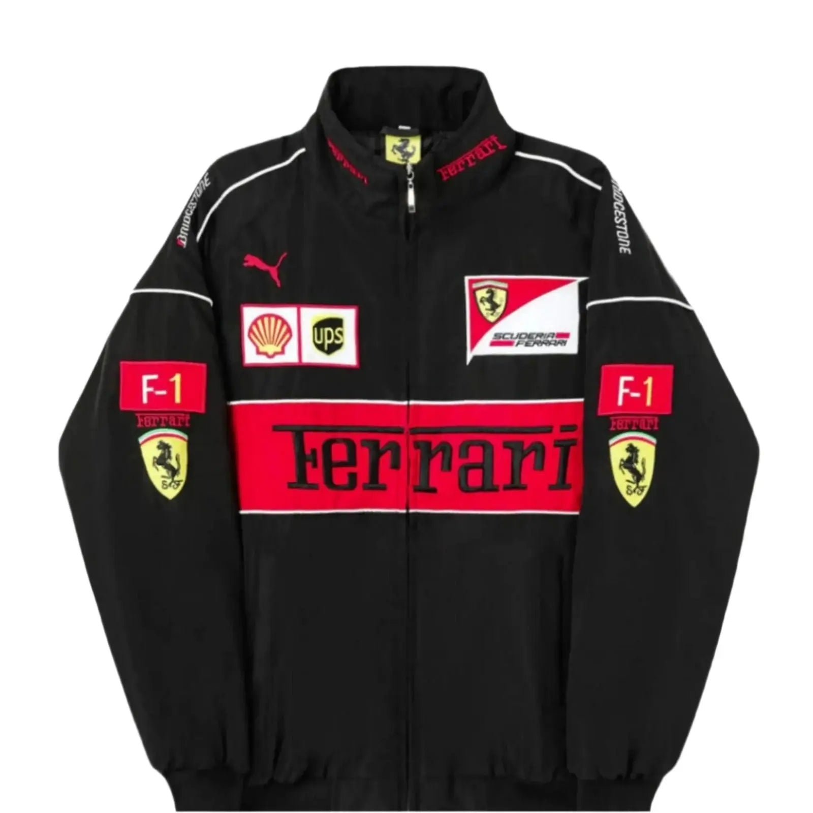 Ferrari F1 Vintage Black Jacket | Classic Motorsport Apparel image 1