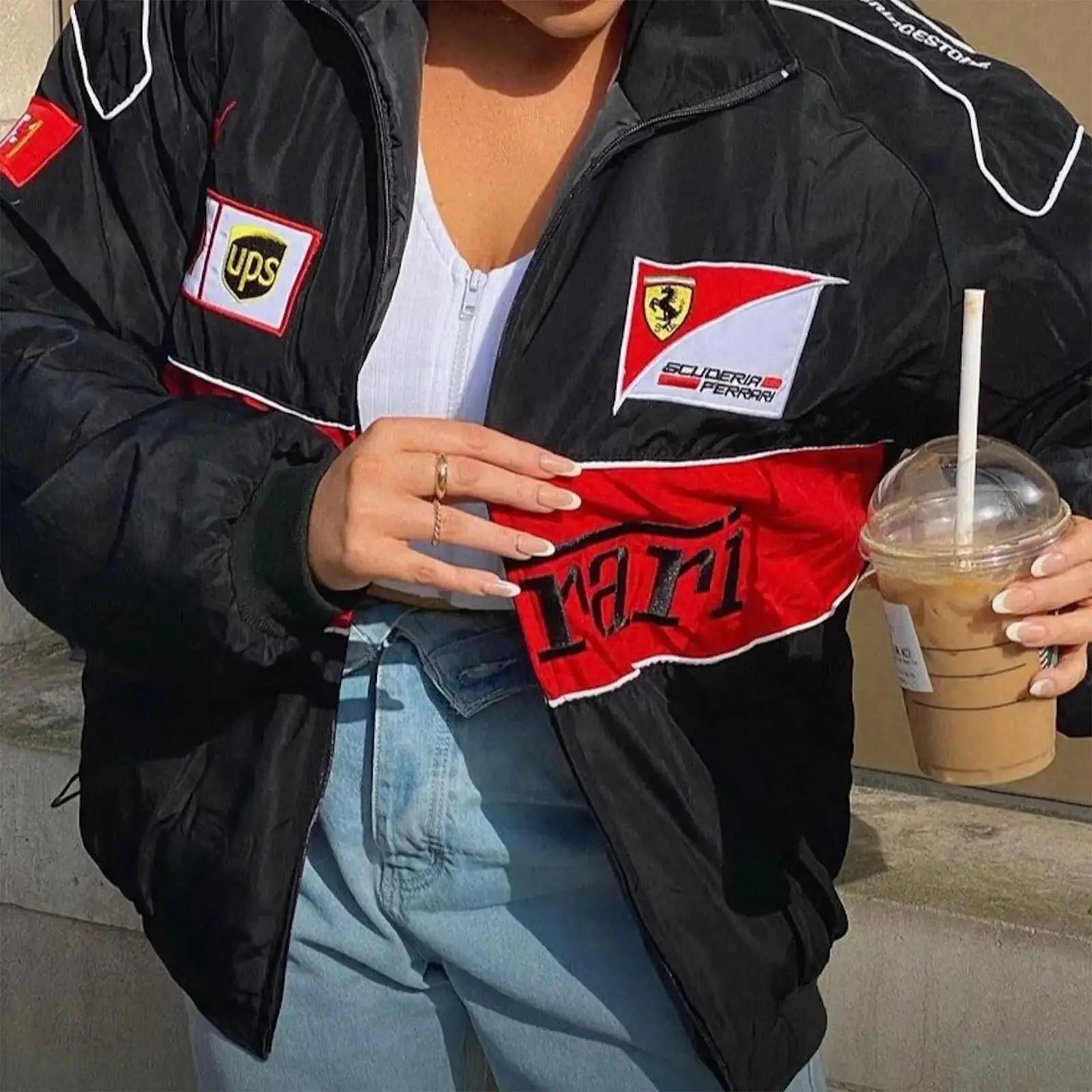 Ferrari F1 Vintage Black Jacket | Classic Motorsport Apparel image 4