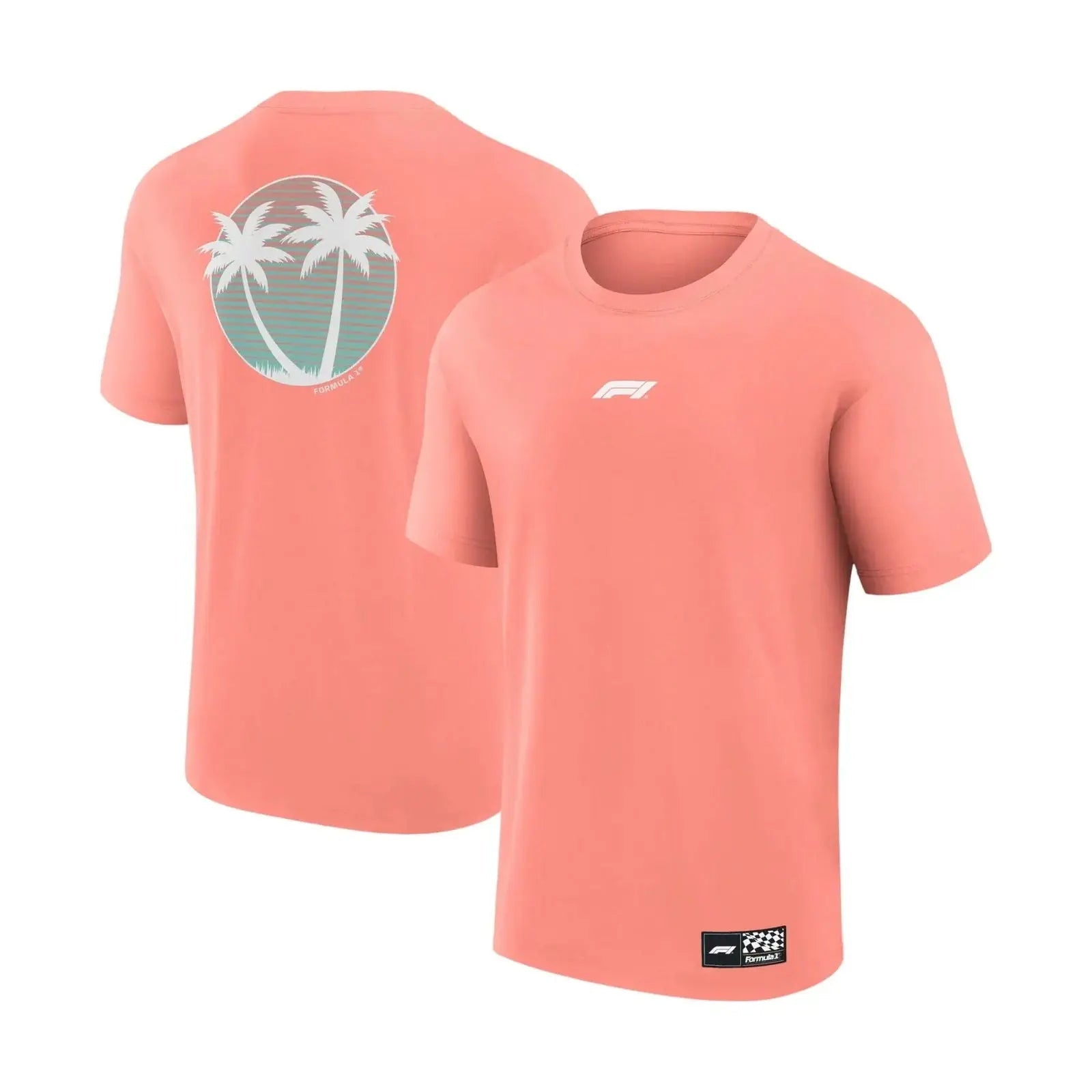 Formula 1 Beach Club Printed T-Shirt | Coral replica-inspired gear image 1