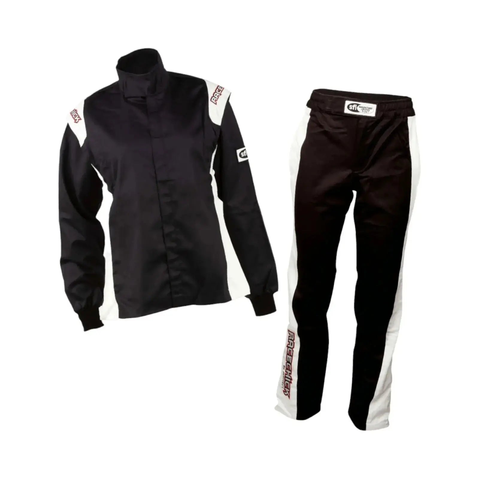 RACECHICK Fierce Women's Racing Suit | SFI 3.2A/5 - Black/White image 1