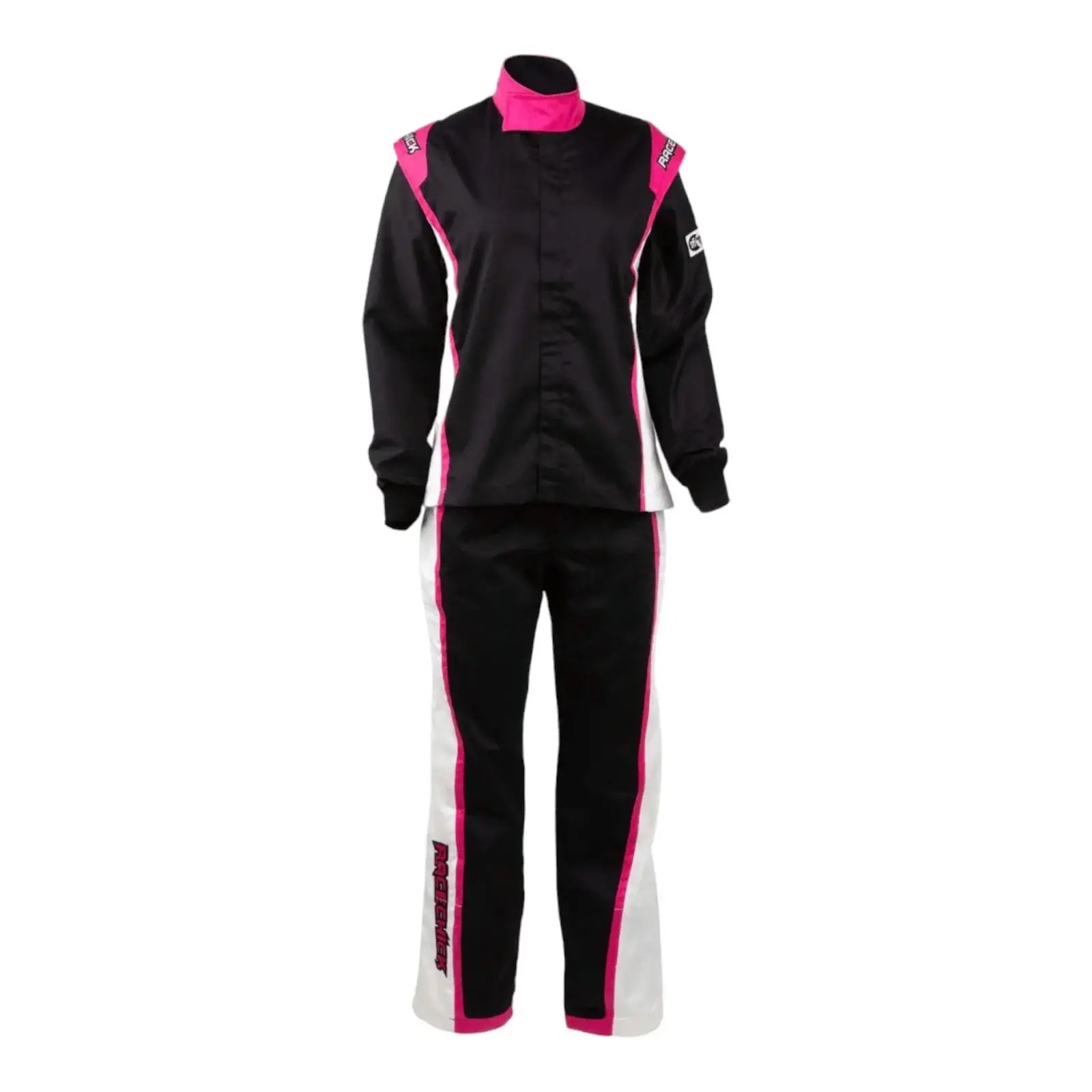 RACECHICK Fierce Women's Two-Piece Racing Suit | SFI 3.2A/5 - Black/Pink image 2