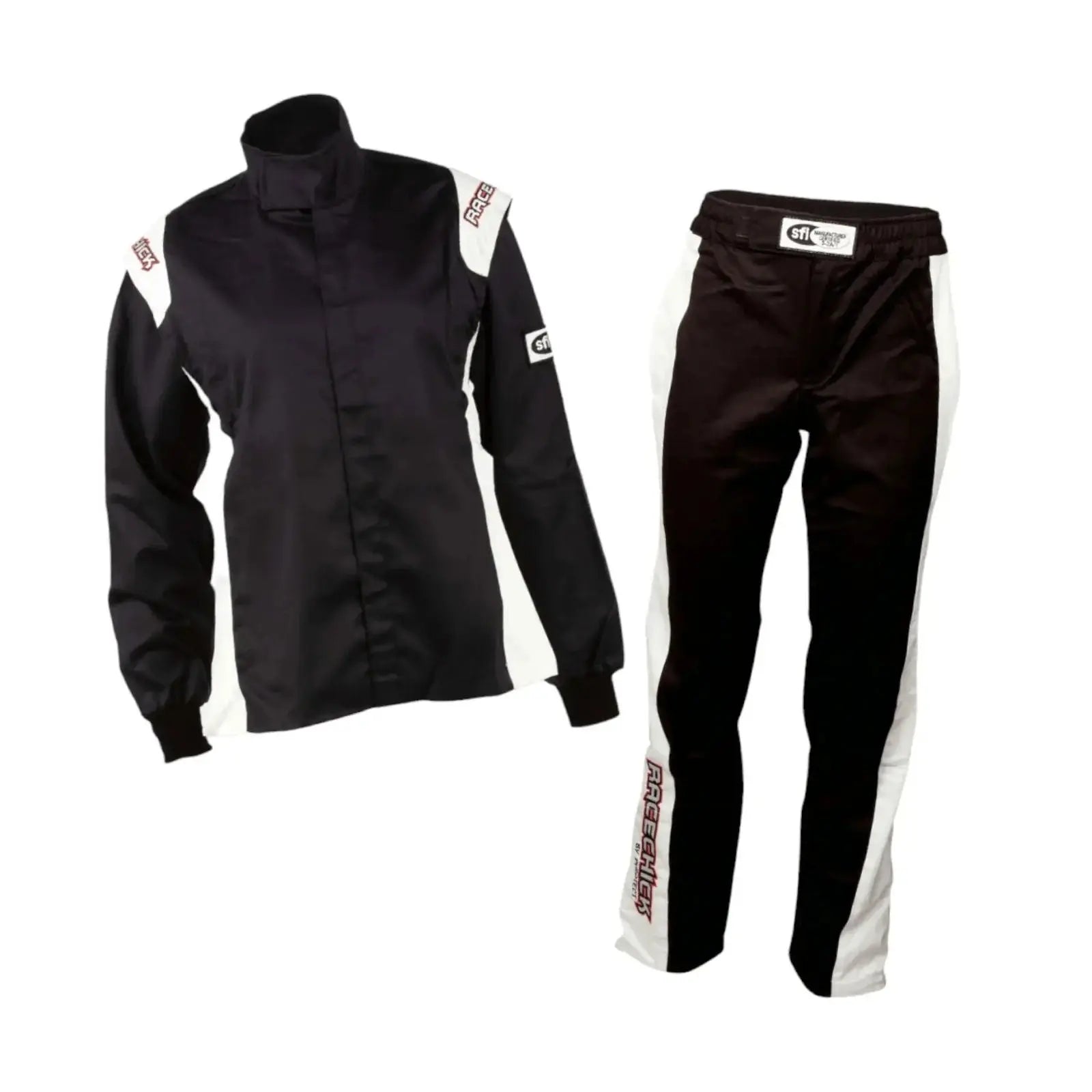 RACECHICK Fierce Women's Racing Suit | SFI 3.2A/1 - Black/White image 1