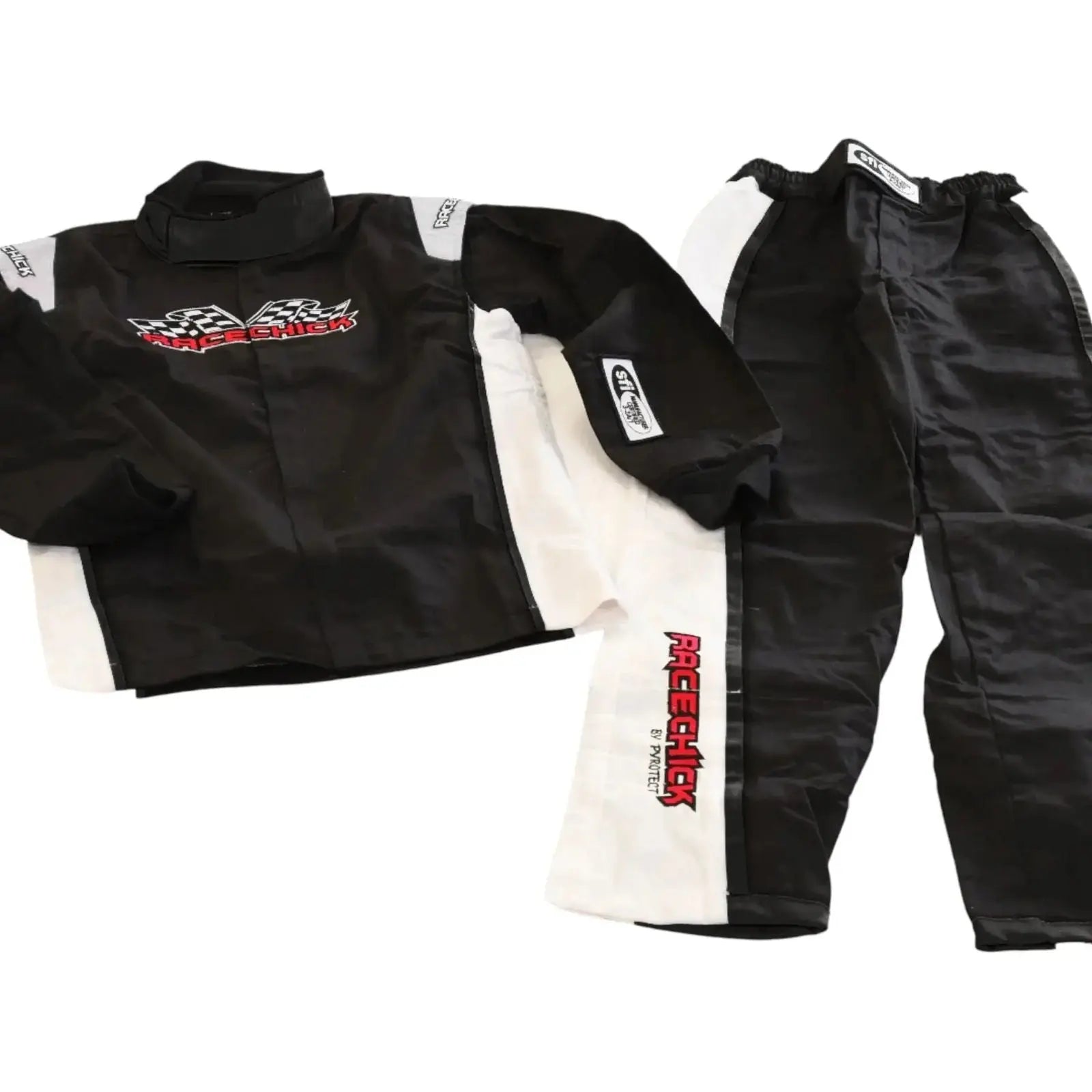 RACECHICK Fierce Women's Racing Suit | SFI 3.2A/1 - Black/White image 2