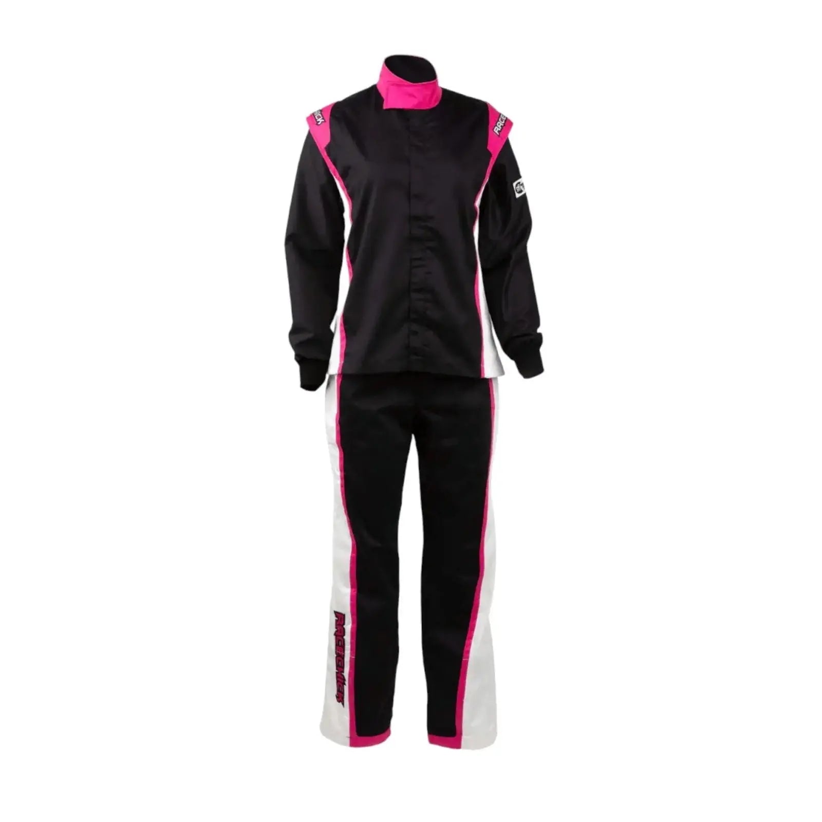 RACECHICK Fierce Women's Two-Piece Racing Suit | SFI 3.2A/1 - Black/Pink image 2