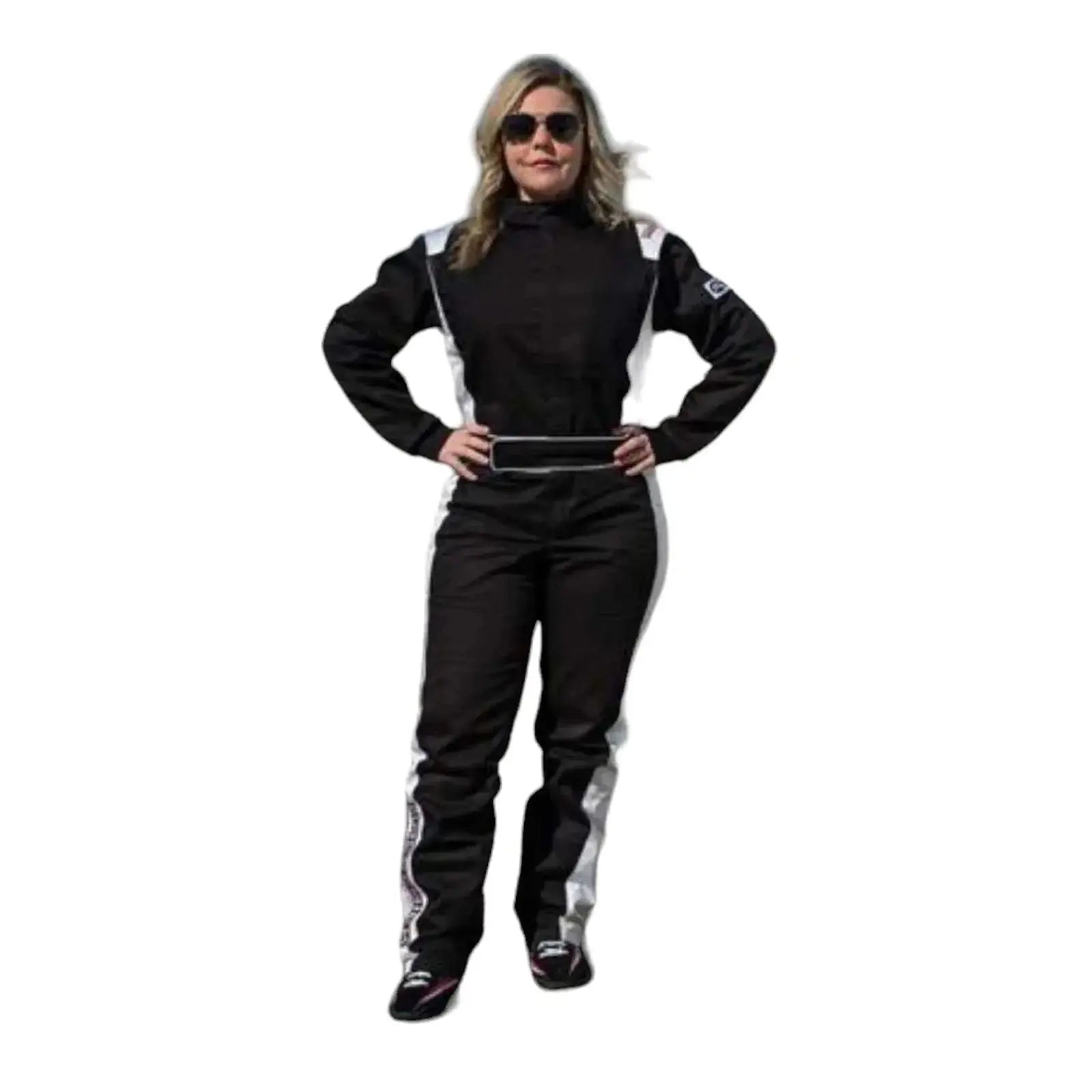 RACECHICK Fierce Women's Racing Suit | SFI 3.2A/1 - Black/White image 2
