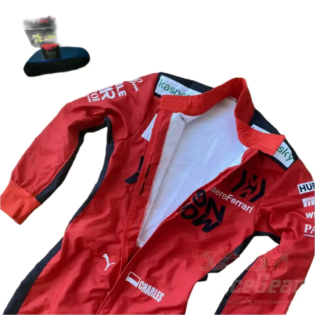 2020 Charles Leclerc Ferrari Mission Winnow F1 Embroidered Racing Suit image 4