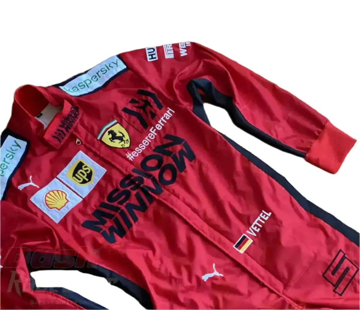 2020 Sebastian Vettel Ferrari Mission Winnow F1 Embroidered Racing suit image 4