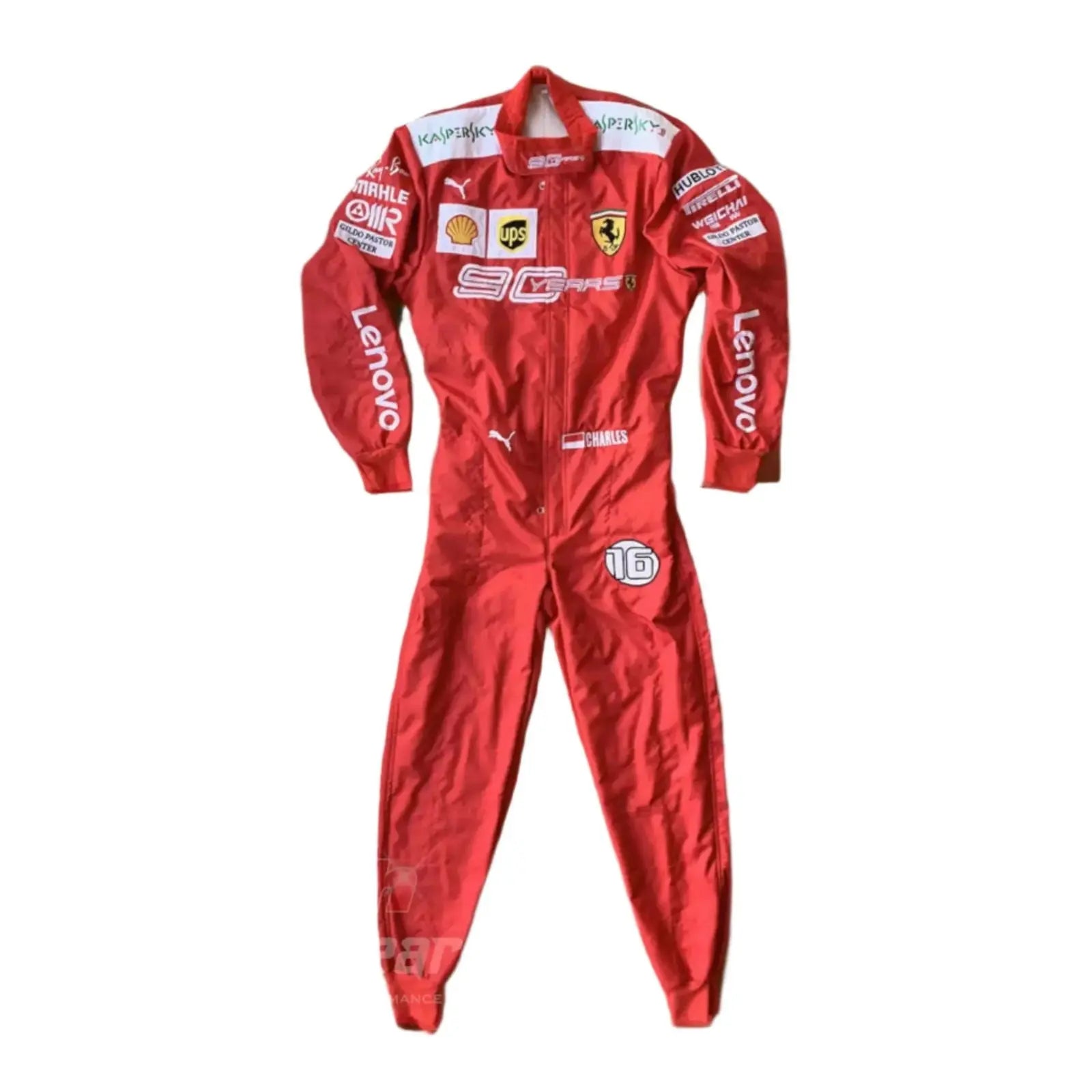 2019 Charles Leclerc Scuderia Ferrari 90 Years Embroided Racing Suit image 1