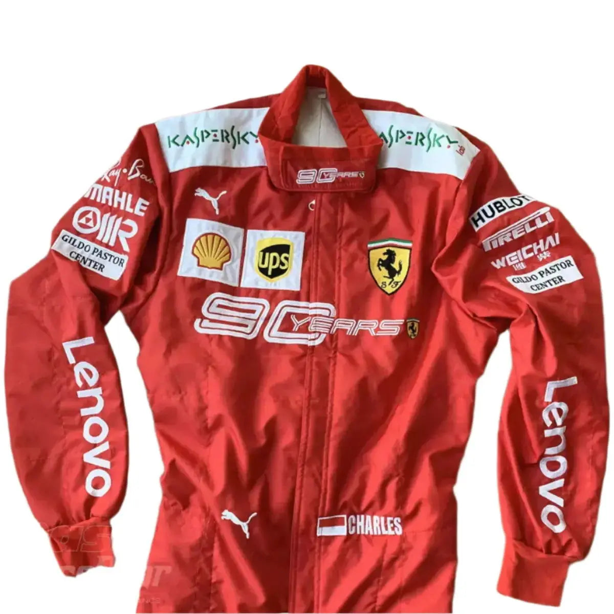 2019 Charles Leclerc Scuderia Ferrari 90 Years Embroided Racing Suit image 5