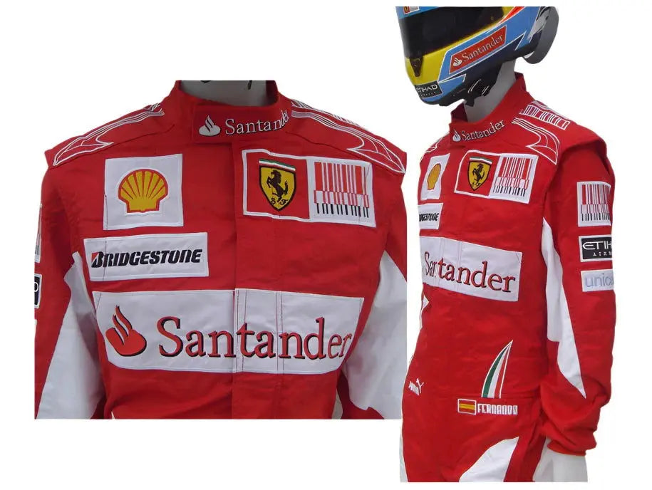 2010 Fernando Alonso Ferrari F1 Embroidered Racing Suit image 2