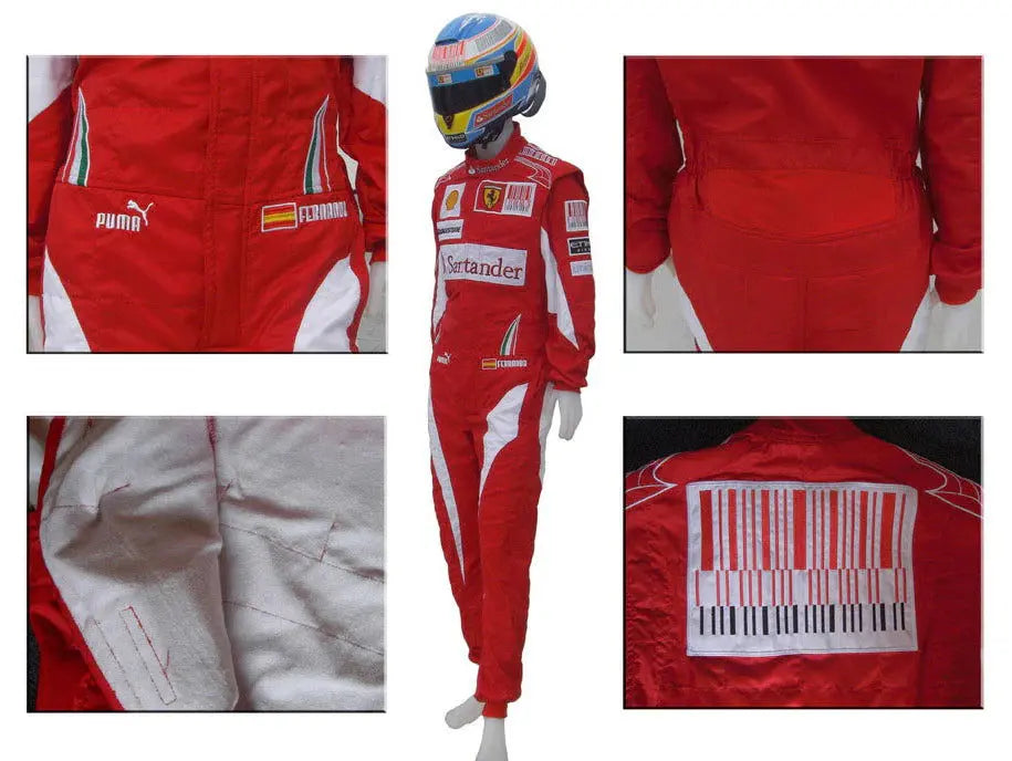 2010 Fernando Alonso Ferrari F1 Embroidered Racing Suit image 4