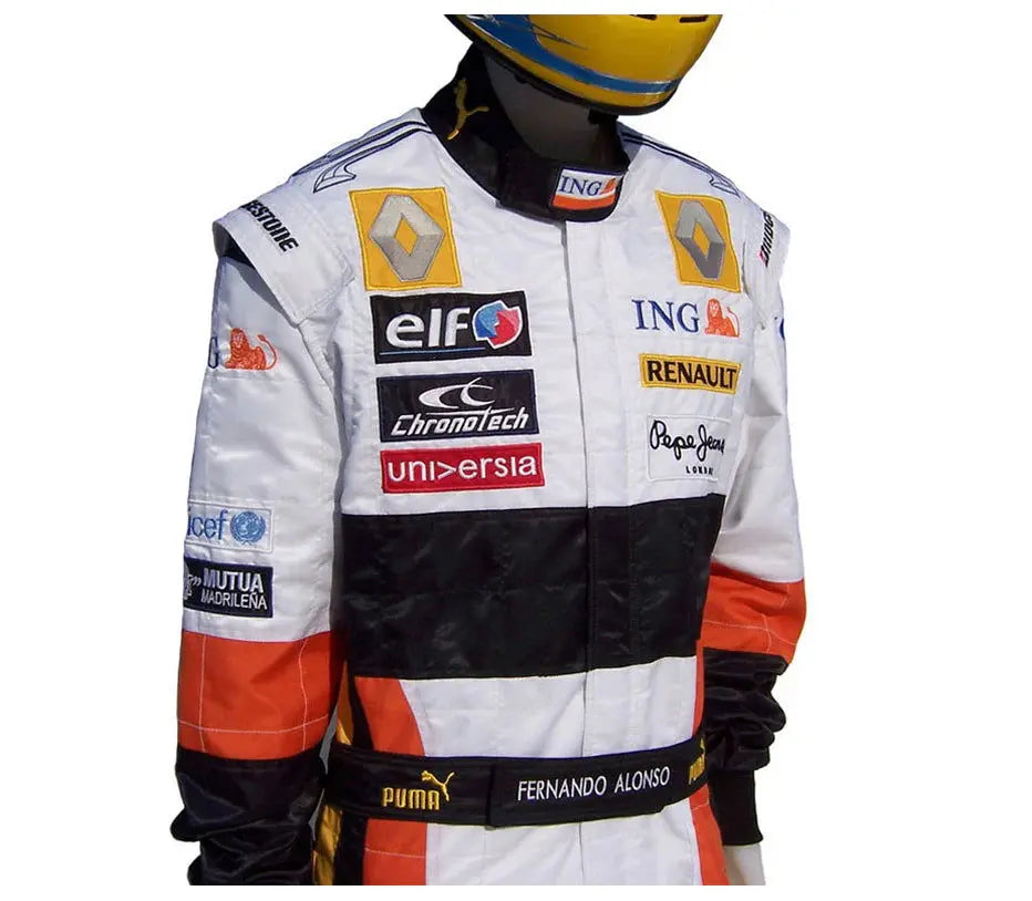 2008 Fernando Alonso Renault F1 Embroidered Racing Suit image 2