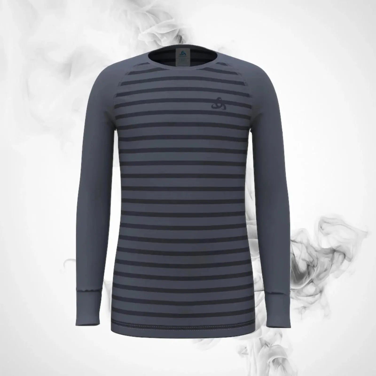 Ski Termoactive T-shirt Odlo Active Warm Eco Kids Stripes BL Top Crew Neck L/S - 2023/24 image 1